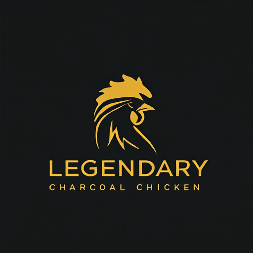 AI Design for a chicken head for my restaurant Logo name is Legendary Charcoal Chicken 