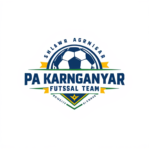 AI Design for Make logo contain image of ball, text "PA KARANGANYAR FUTSAL TEAM" WITH ISLAMIC COURT NUANCE