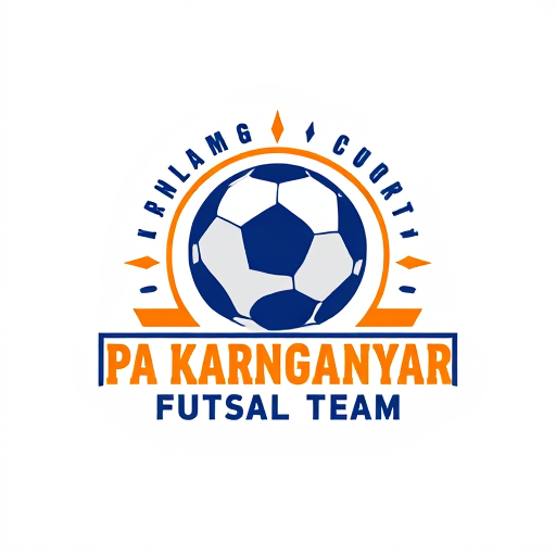 AI Design for Make logo contain image of ball, text "PA KARANGANYAR FUTSAL TEAM" WITH ISLAMIC COURT NUANCE