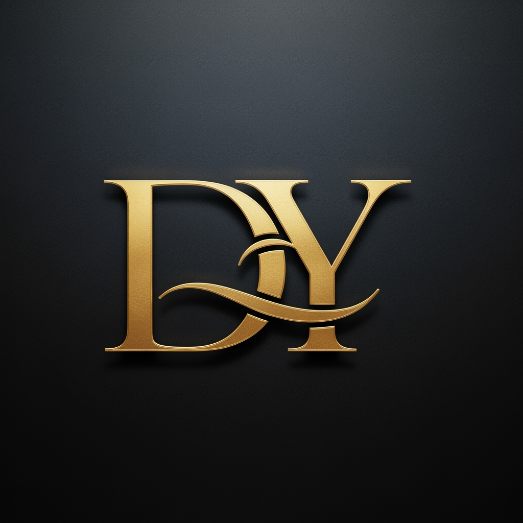 AI Design for i want a combined initial logo of two intials 'DY' elegent , luxury