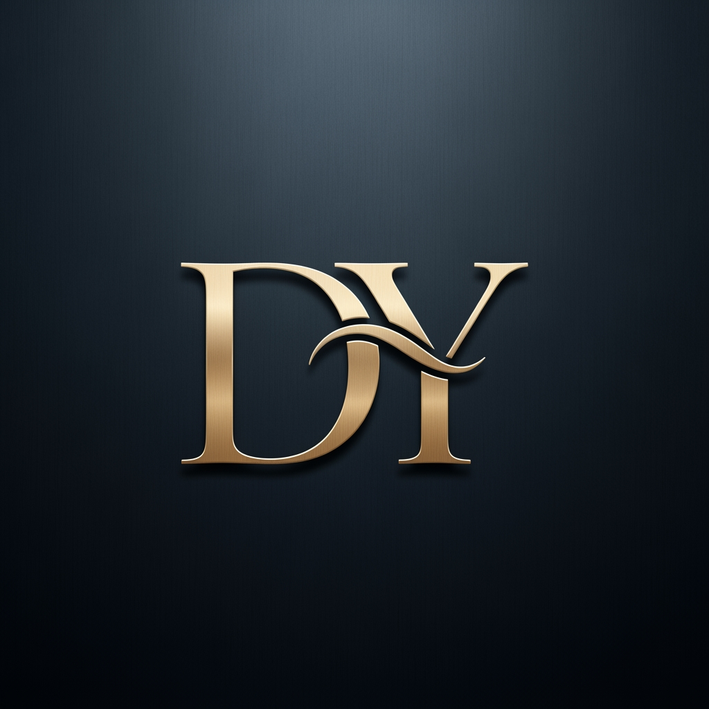 AI Design for i want a combined initial logo of two intials 'DY' elegent , luxury