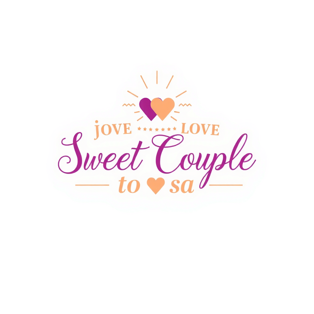 AI Design for Sweet Couple text with "J" loves "S"