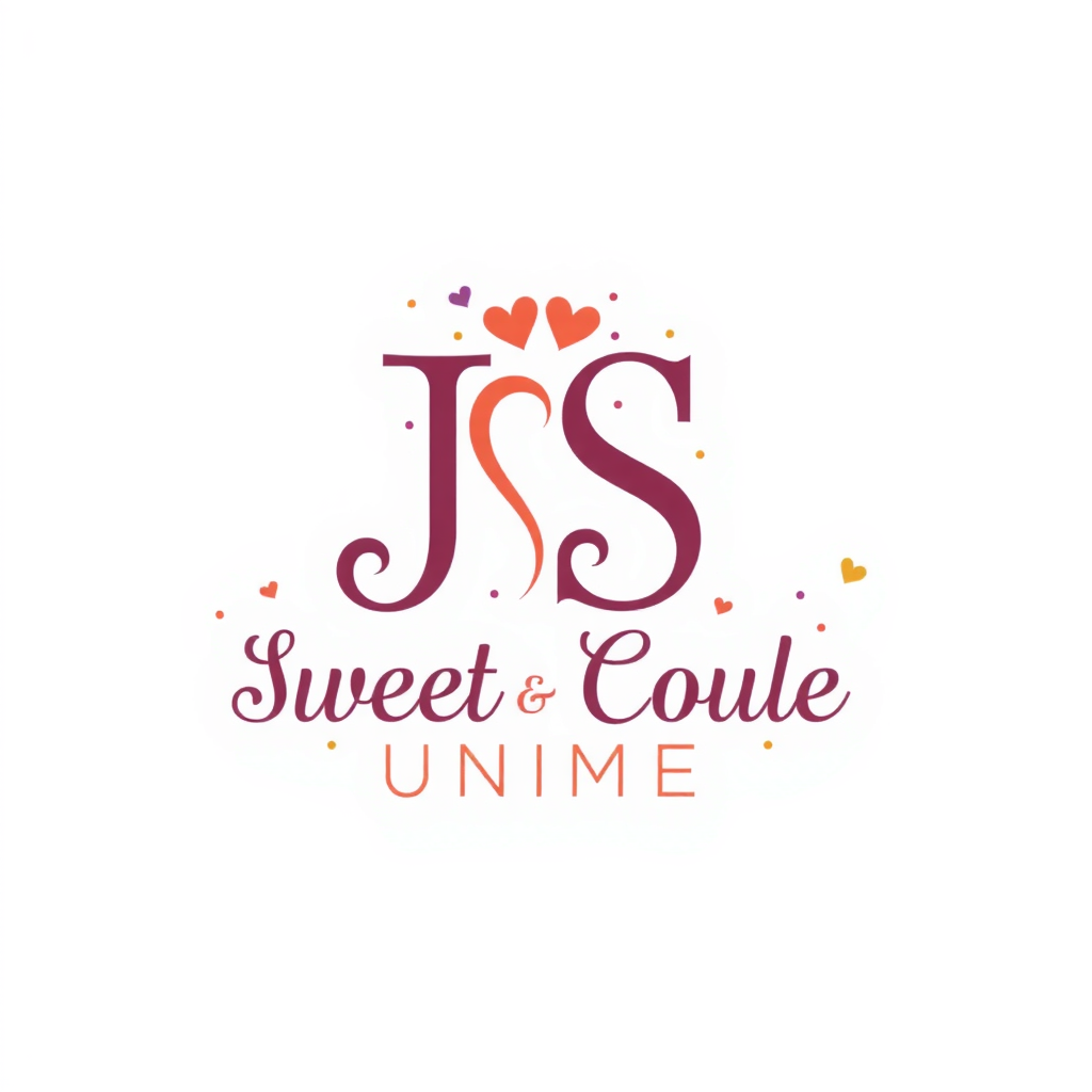 AI Design for Sweet Couple Text logo with J loves S Symbol, no other text