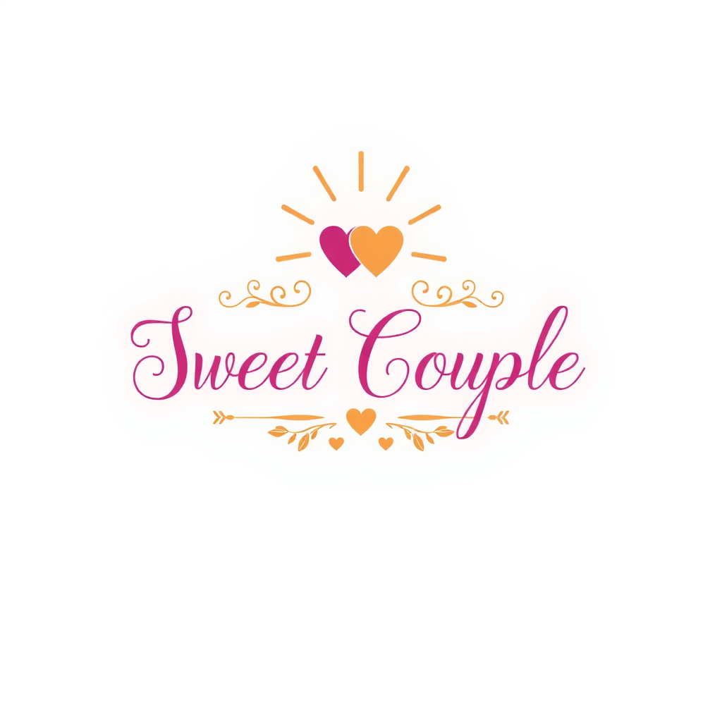 AI Design for Sweet Couple text with "J" loves "S" symbols