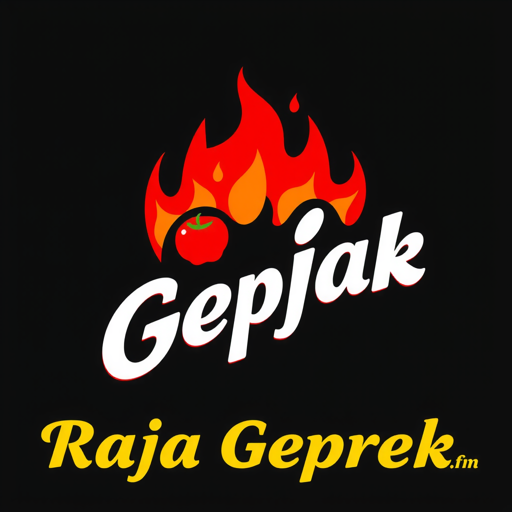 AI Design for i want create logo for fried chicken names "Raja Geprek", its soo spicy so use fire element