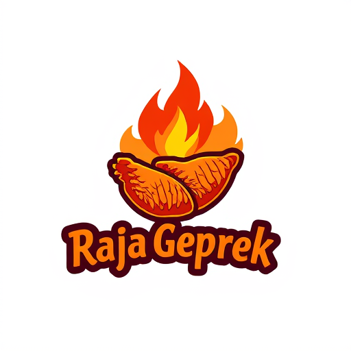 AI Design for i want create logo for fried chicken names "Raja Geprek", its soo spicy so use fire element