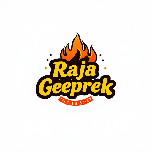 AI Design for i want create logo for fried chicken names "Raja Geprek", its soo spicy so use fire element