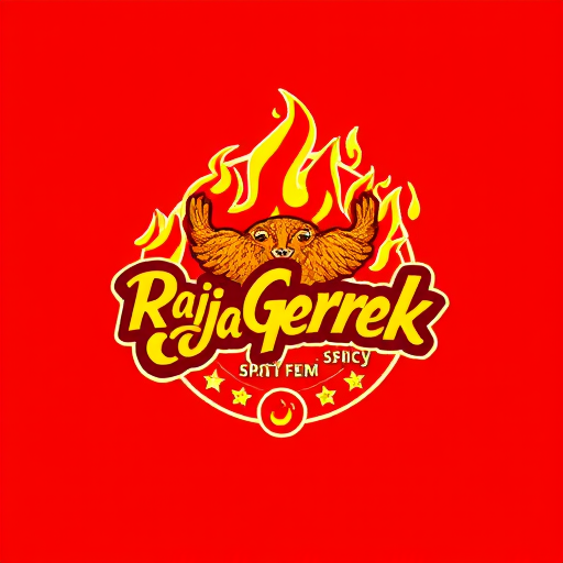 AI Design for i want create logo for fried chicken names "Raja Geprek", its soo spicy so use fire element