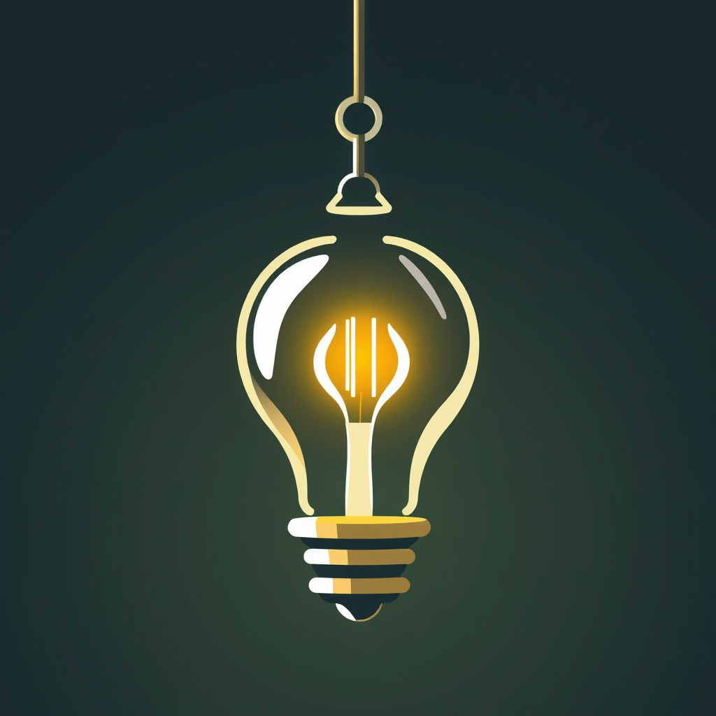 AI Design for Buatkan lebih keren, gabungan huruf R dengan Lampu pijar sebagai lubang huruf R nya