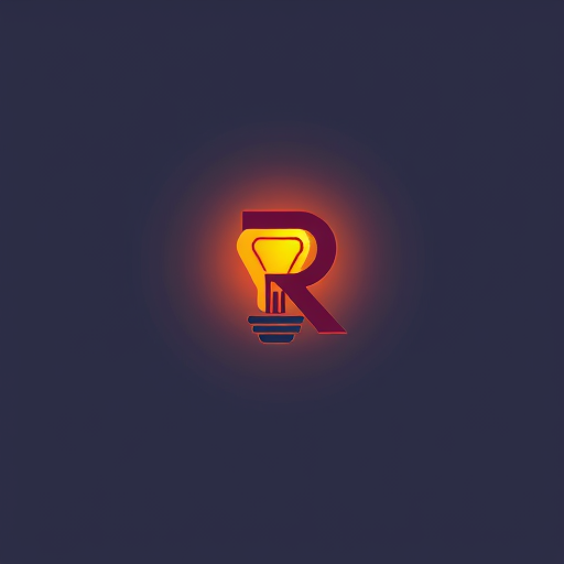 AI Design for Buatkan logo berbentuk gabungan huruf kapital R dan Ikon Lampu pijar