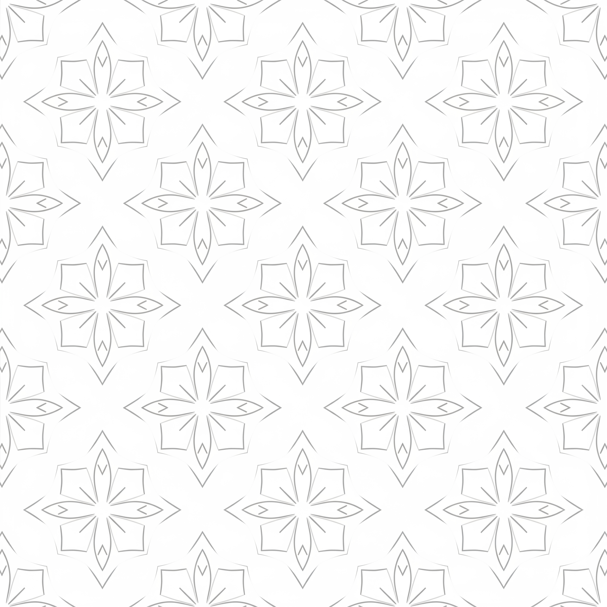 Seamless minimalist pattern inspired by traditional motifs but rendered in a modern, clean line-art style, subtle grey on white, high quality, repeating texture, sophisticated and understated.