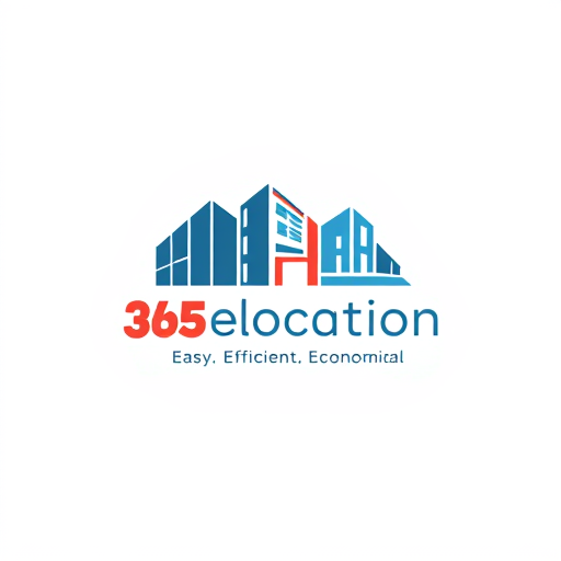 AI Design for Design a logo for a relocation company helping people move home and relocate to different countries called 365 Relocationuse only 2 colors from red, black, blue, grey preferredCan you generate a logo?the slogan is : Easy. Efficient. Economical.