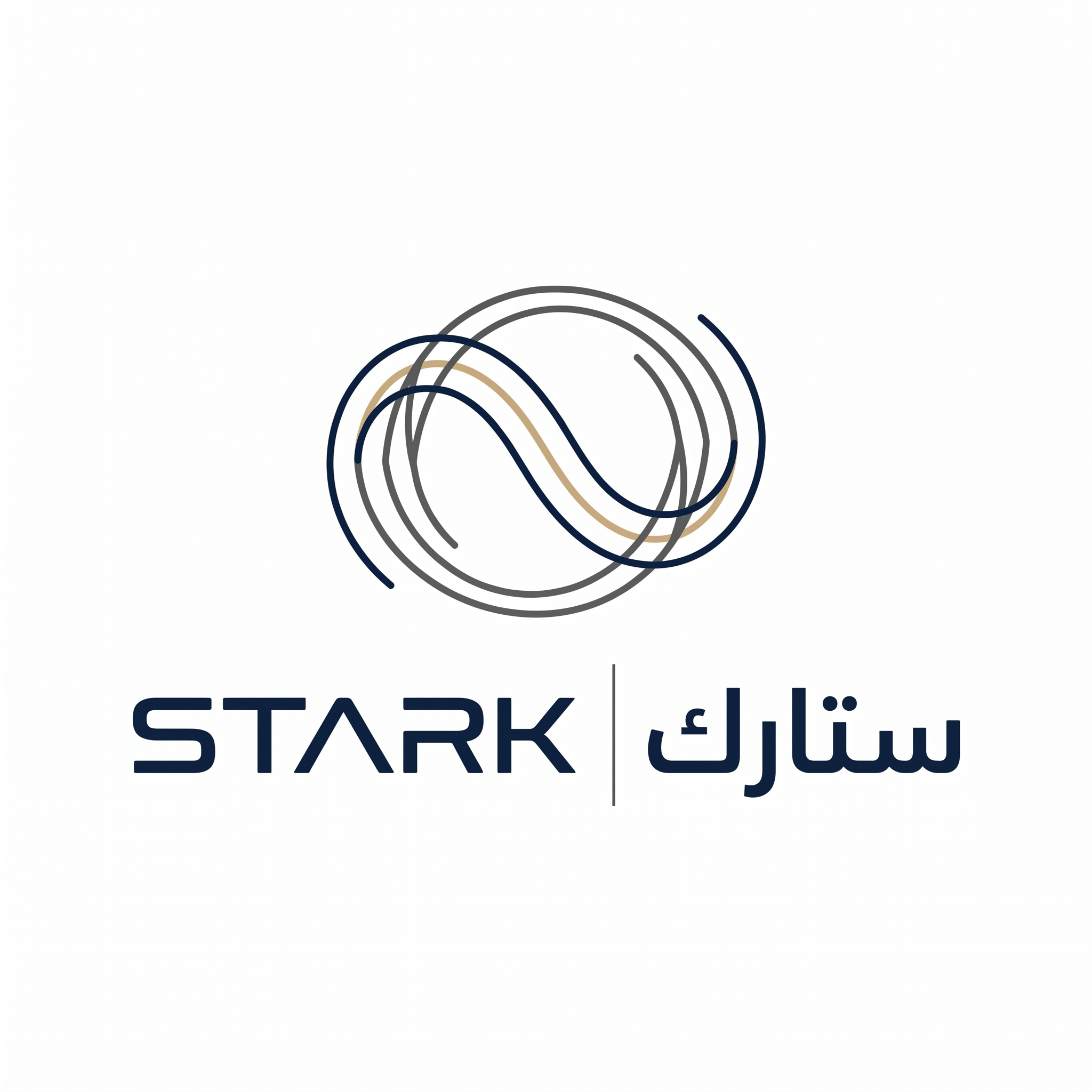 AI Design for Design a world-class futuristic minimalist logo for "STARK | ستارك".
Create a unique abstract symbol inspired by a silent energy pulse traveling through space — represented by a single elegant geometric motion or a minimal flowing form.
The symbol should embody:
- Precision engineering
- Intelligent energy
- Advanced technology
- Innovation
- Quiet confidence
The design must be:
- Extremely simple
- Elegant
- Futuristic
- Memorable
- Timeless
Design language:
Ultra-minimal line geometry,
subtle sense of motion,
balanced proportions,
refined negative space,
inspired by aerospace identity systems and next-generation industrial branding.
The logo should feel like a premium global engineering and technology corporation from the future.
Avoid:
- Lightning bolts
- Gears
- Buildings
- Circuit patterns
- Electronic icons
- Traditional engineering symbolism
- Overly complex shapes
Color palette:
- Deep Midnight Navy (#0D1B2A)
- Dark Titanium Gray (#4A5563)
- Muted Champagne Gold (#B08D57)
Use the navy color as the primary brand color, titanium gray for secondary details, and subtle champagne gold accents to create a premium and sophisticated identity.
Typography:
Create a custom futuristic sans-serif wordmark for "STARK" with wide spacing and clean engineered proportions.
Include the Arabic name "ستارك" in a matching contemporary style.
Presentation:
Raw logo concept only,
pure white background,
flat vector artwork,
no shadows,
no mockups,
no gradients,
no textures,
no 3D effects.