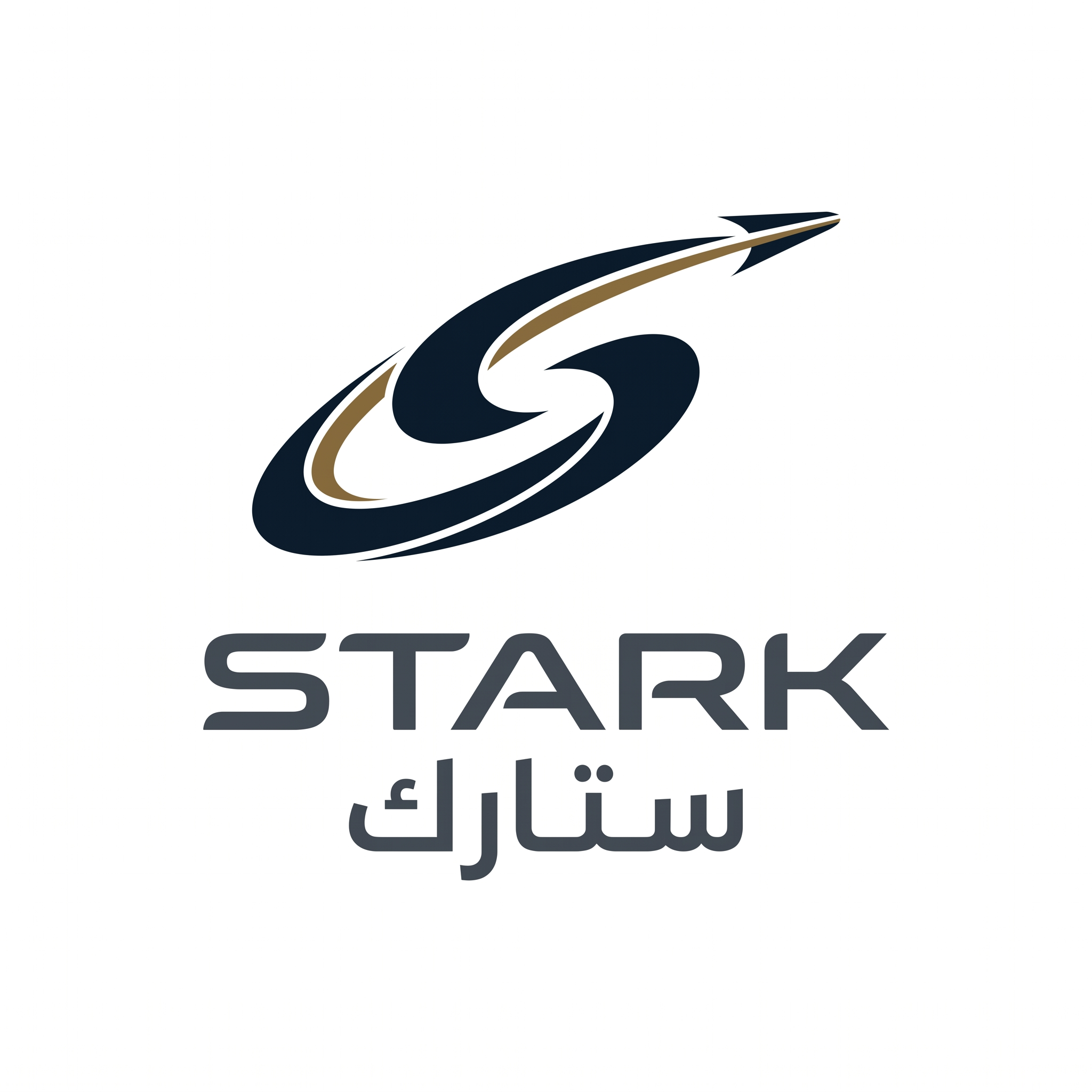 AI Design for Design a world-class futuristic minimalist logo for "STARK | ستارك".
Create a unique abstract symbol inspired by a silent trajectory moving through space — represented by a single elegant geometric path or a subtle directional form.
The symbol should embody:
- Precision
- Innovation
- Intelligence
- Motion
- Quiet confidence
The design must be:
- Extremely simple
- Elegant
- Futuristic
- Memorable
- Timeless
Design language:
Ultra-minimal geometry,
subtle directional movement,
perfect proportions,
refined negative space,
inspired by aerospace identity systems, luxury industrial brands, and next-generation technology companies.
The symbol should feel like a premium global engineering and technology corporation from the future.
Avoid:
- Lightning bolts
- Gears
- Buildings
- Circuit patterns
- Electronic icons
- Traditional engineering symbolism
- Complex or decorative shapes
Color palette:
- Deep Midnight Blue (#0B1623)
- Gunmetal Gray (#39424E)
- Dark Antique Gold (#8A6A3D)
Use Deep Midnight Blue as the primary color, Gunmetal Gray for supporting elements, and Dark Antique Gold as a subtle premium accent.
Typography:
Create a custom futuristic sans-serif wordmark for "STARK" with elegant spacing and engineered proportions.
Include the Arabic name "ستارك" in a matching contemporary style.
Presentation:
Raw logo concept only,
pure white background,
flat vector artwork,
no shadows,
no mockups,
no gradients,
no textures,
no 3D effects.