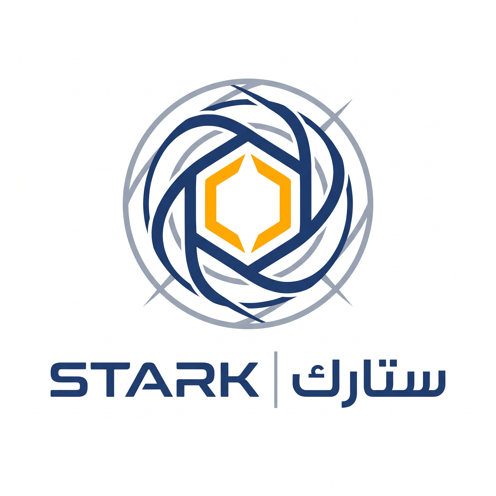 AI Design for Create a premium futuristic logo for "STARK | ستارك".
Design an abstract symbol inspired by a photon gateway and advanced energy systems.
The logo should communicate:
- Energy
- Engineering
- Future infrastructure
- Intelligent automation
Style:
Ultra-minimal,
aerospace aesthetics,
precise geometry,
luxury technology branding.
Color palette:
- Cosmic Blue (#1A3D7C)
- Neon Amber (#FFB000)
- Silver Gray (#9DA5B4)
Typography:
Create futuristic typography for "STARK" and Arabic "ستارك".
Output:
Raw logo,
white background,
flat vector artwork,
no effects,
no shadows.