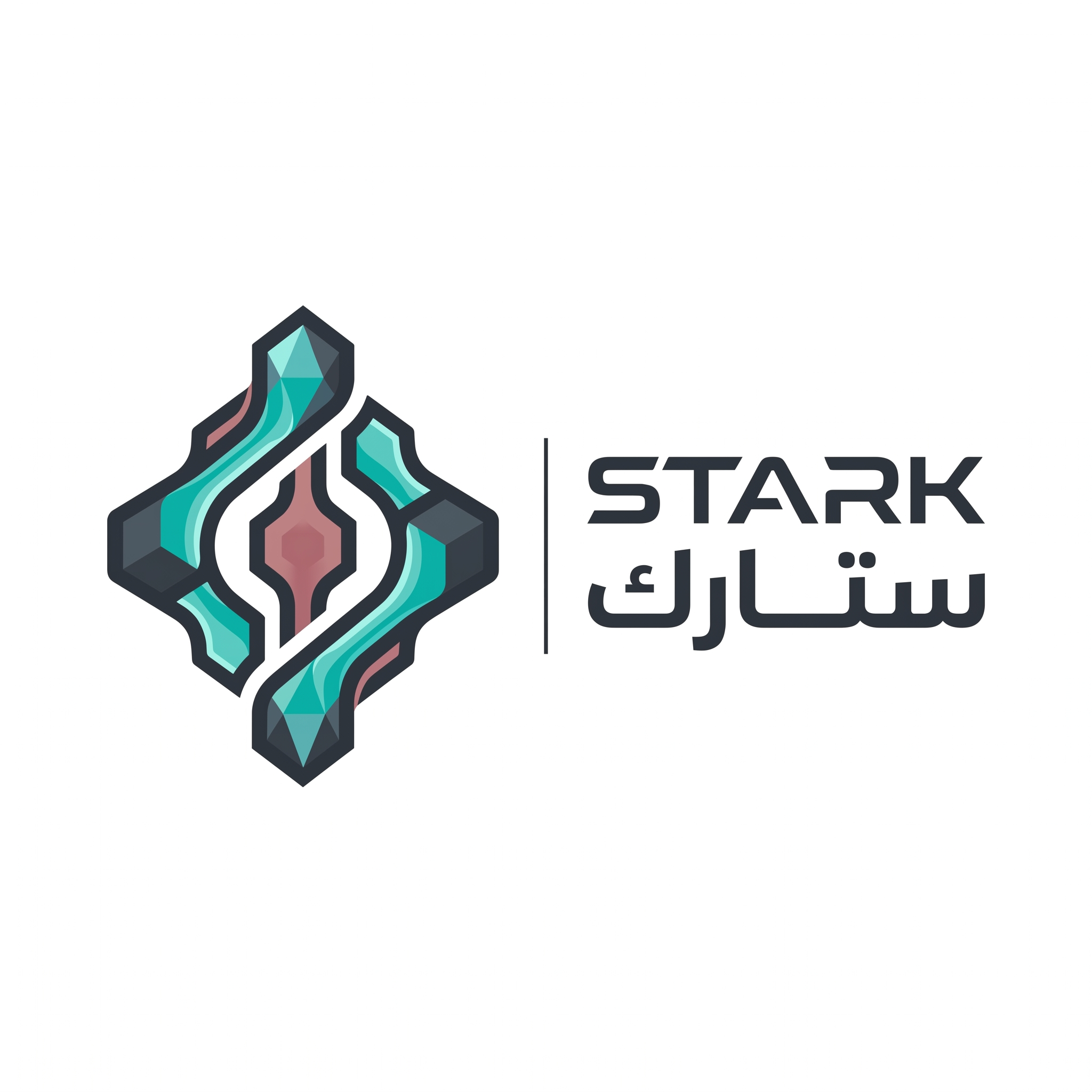 AI Design for Design a world-class logo for "STARK | ستارك".
Create an abstract symbol inspired by frozen liquid geometry and future engineering systems.
The symbol should feel:
- Innovative
- Elegant
- Technological
- Unique
Design style:
Minimal geometry,
fluid engineering,
future corporate identity,
clean negative space.
Color palette:
- Dark Graphite (#2A2E35)
- Liquid Teal (#00B8A9)
- Rose Bronze (#B76E79)
Typography:
Create a modern futuristic wordmark for "STARK" with matching Arabic "ستارك".
Output:
Raw logo only,
white background,
flat vector style,
no textures,
no shadows.