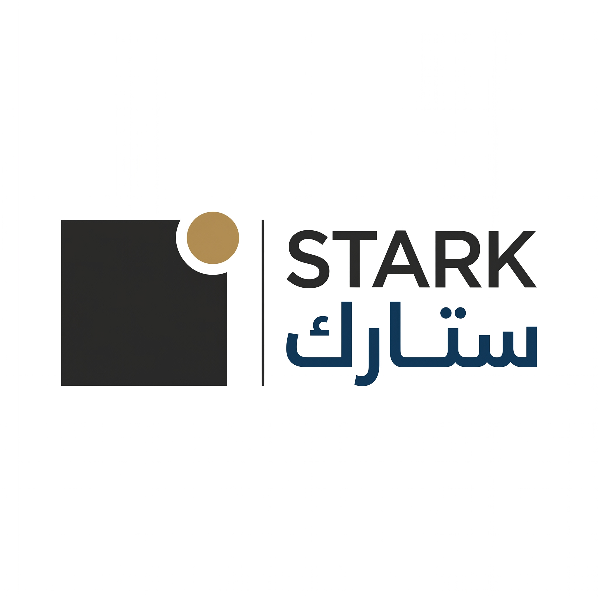 AI Design for Create a premium corporate logo for "STARK | ستارك".
Design an ultra-minimal symbol using one geometric shape and one offset point.
The displaced point should symbolize:
- Smart systems
- Innovation
- Future engineering
- Advanced thinking
The logo should feel:
- Elegant
- Intelligent
- Luxurious
- Memorable
Design language:
Minimalism,
perfect spacing,
Swiss-inspired corporate branding.
Color palette:
- Deep Graphite (#262626)
- Dark Sapphire (#153A63)
- Muted Gold (#B0894F)
Typography:
Modern geometric typography for "STARK" and Arabic "ستارك".
Output:
Raw vector logo,
white background,
no shadows,
no mockups.
