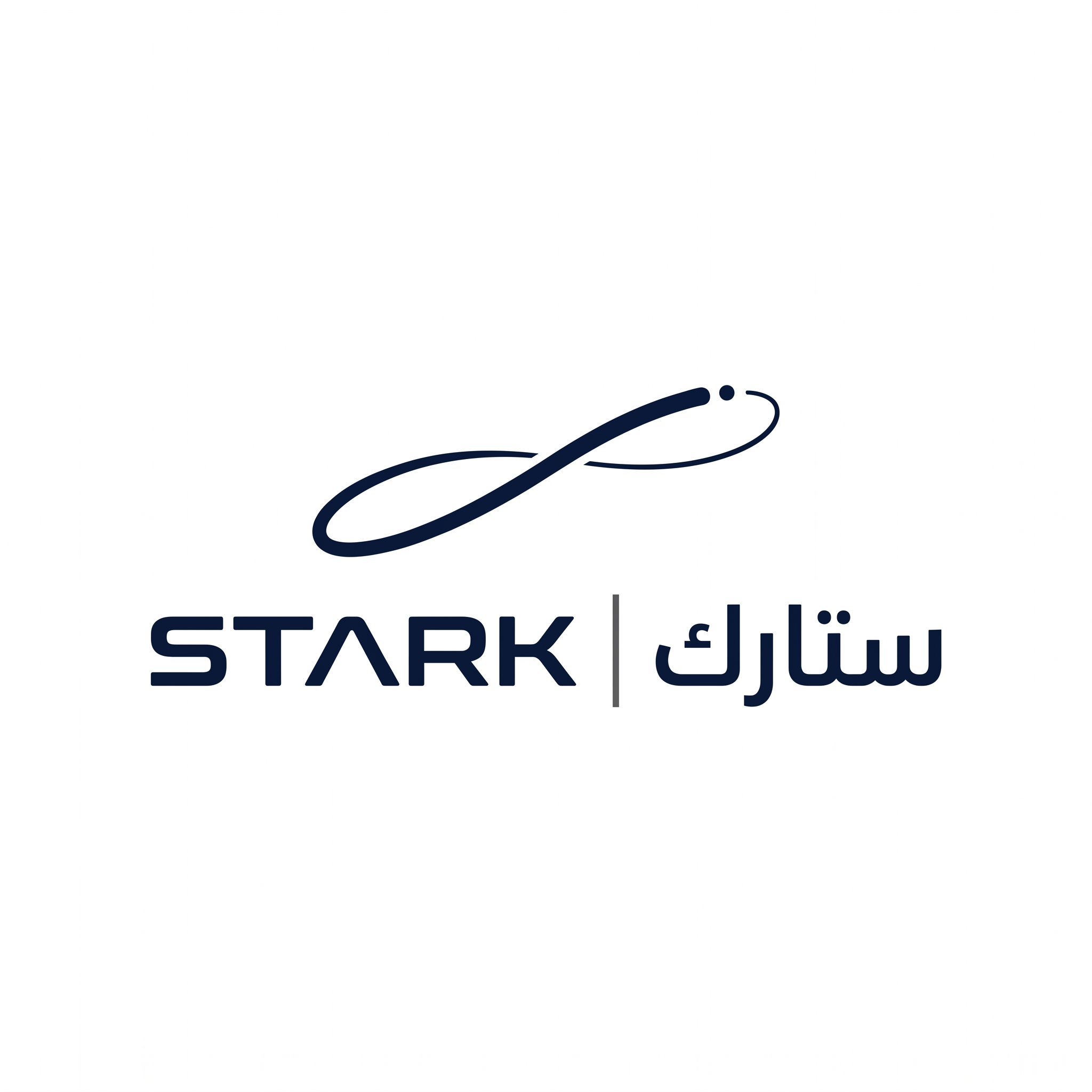 AI Design for Design a world-class futuristic minimalist logo for "STARK | ستارك".
Create a unique abstract symbol inspired by a silent energy pulse traveling through space — represented by a single elegant geometric motion or a minimal flowing form.
The symbol should embody:
- Precision engineering
- Intelligent energy
- Advanced technology
- Innovation
- Quiet confidence
The design must be:
- Extremely simple
- Elegant
- Futuristic
- Memorable
- Timeless
Design language:
Ultra-minimal line geometry,
subtle sense of motion,
balanced proportions,
refined negative space,
inspired by aerospace identity systems and next-generation industrial branding.
The logo should feel like a premium global engineering and technology corporation from the future.
Avoid:
- Lightning bolts
- Gears
- Buildings
- Circuit patterns
- Electronic icons
- Traditional engineering symbolism
- Overly complex shapes
Color palette:
- Deep Midnight Navy (#0D1B2A)
- Dark Titanium Gray (#4A5563)
- Muted Champagne Gold (#B08D57)
Use the navy color as the primary brand color, titanium gray for secondary details, and subtle champagne gold accents to create a premium and sophisticated identity.
Typography:
Create a custom futuristic sans-serif wordmark for "STARK" with wide spacing and clean engineered proportions.
Include the Arabic name "ستارك" in a matching contemporary style.
Presentation:
Raw logo concept only,
pure white background,
flat vector artwork,
no shadows,
no mockups,
no gradients,
no textures,
no 3D effects.