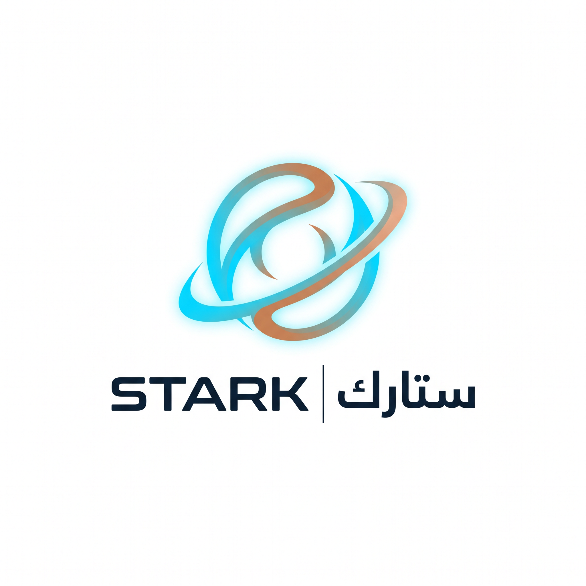 AI Design for Create a world-class futuristic logo for "STARK | ستارك".
Design an abstract symbol inspired by a futuristic energy core, formed by two elegant curved elements orbiting around an invisible center.
The symbol should feel:
- Premium
- Intelligent
- Futuristic
- Minimal
Design language:
Ultra-minimal,
space-age corporate branding,
perfect geometry,
subtle negative space.
Color palette:
- Deep Space Navy (#091A2F)
- Electric Cyan (#00D4FF)
- Soft Metallic Copper (#C97A4C)
Typography:
Create a custom futuristic wordmark for "STARK" with matching Arabic "ستارك".
Output:
Raw logo only,
white background,
flat vector style,
no shadows,
no mockups,
no textures.