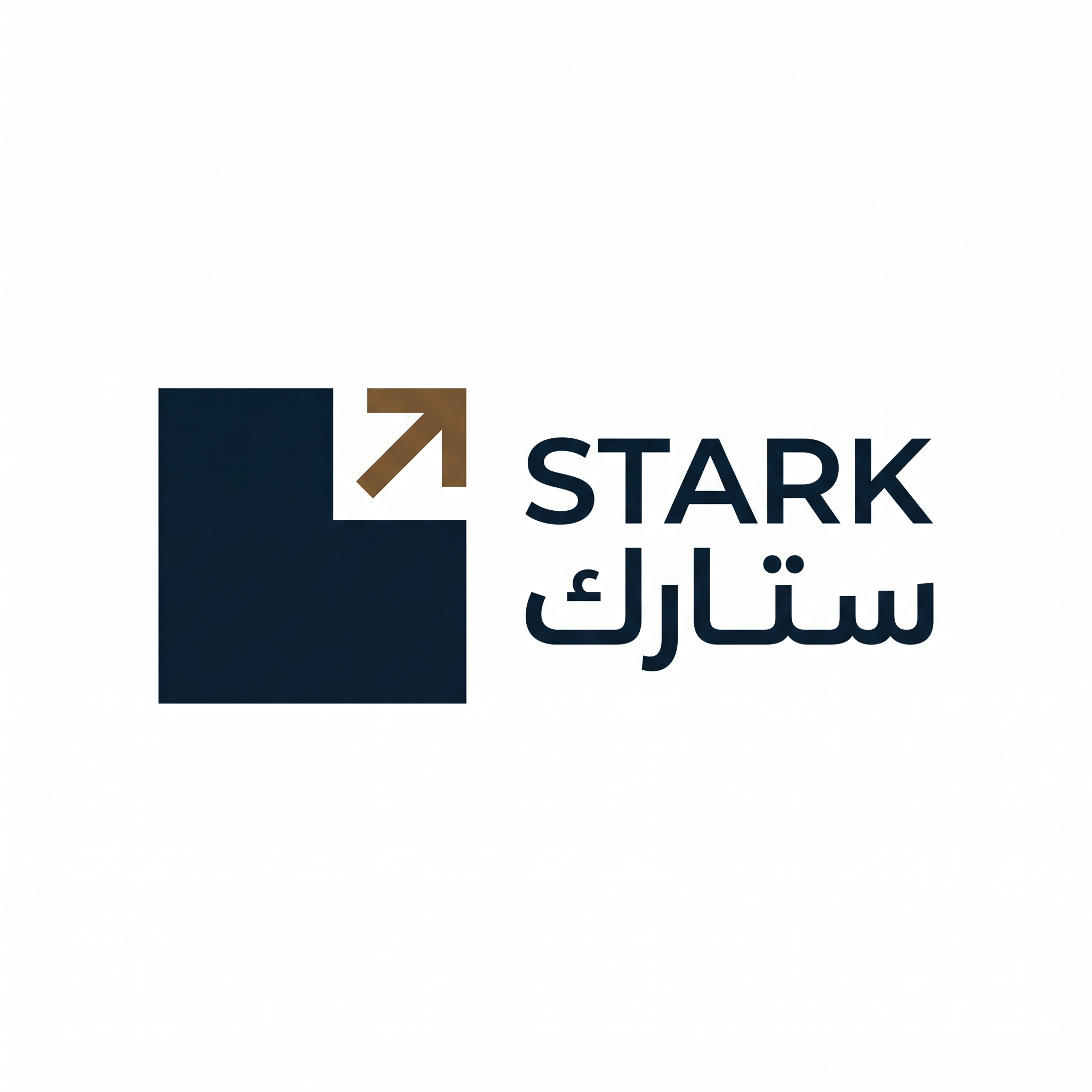 AI Design for Design a world-class minimalist logo for "STARK | ستارك".
Create an iconic symbol based on a perfect geometric shape with one intentionally missing corner.
The missing element should create a feeling of:
- Innovation
- Future thinking
- Precision engineering
- Intelligent systems
The logo must be:
- Extremely simple
- Memorable
- Premium
- Corporate
Design style:
Minimal geometry,
subtle negative space,
architectural balance,
timeless branding.
Color palette:
- Midnight Navy (#0B1B2B)
- Deep Bronze (#7A5A3A)
Typography:
Create a premium modern wordmark for "STARK" with matching Arabic "ستارك".
Output:
Raw logo only,
white background,
flat vector style,
no effects,
no shadows.