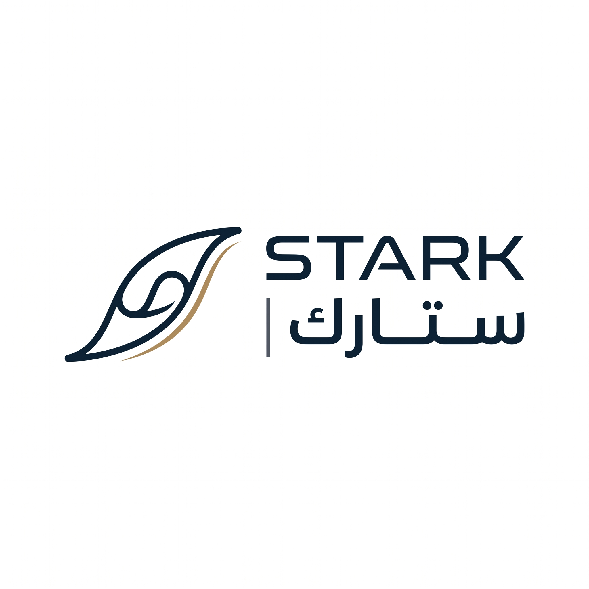 AI Design for Design a world-class futuristic minimalist logo for "STARK | ستارك".
Create a unique abstract symbol inspired by a silent energy pulse traveling through space — represented by a single elegant geometric motion or a minimal flowing form.
The symbol should embody:
- Precision engineering
- Intelligent energy
- Advanced technology
- Innovation
- Quiet confidence
The design must be:
- Extremely simple
- Elegant
- Futuristic
- Memorable
- Timeless
Design language:
Ultra-minimal line geometry,
subtle sense of motion,
balanced proportions,
refined negative space,
inspired by aerospace identity systems and next-generation industrial branding.
The logo should feel like a premium global engineering and technology corporation from the future.
Avoid:
- Lightning bolts
- Gears
- Buildings
- Circuit patterns
- Electronic icons
- Traditional engineering symbolism
- Overly complex shapes
Color palette:
- Deep Midnight Navy (#0D1B2A)
- Dark Titanium Gray (#4A5563)
- Muted Champagne Gold (#B08D57)
Use the navy color as the primary brand color, titanium gray for secondary details, and subtle champagne gold accents to create a premium and sophisticated identity.
Typography:
Create a custom futuristic sans-serif wordmark for "STARK" with wide spacing and clean engineered proportions.
Include the Arabic name "ستارك" in a matching contemporary style.
Presentation:
Raw logo concept only,
pure white background,
flat vector artwork,
no shadows,
no mockups,
no gradients,
no textures,
no 3D effects.