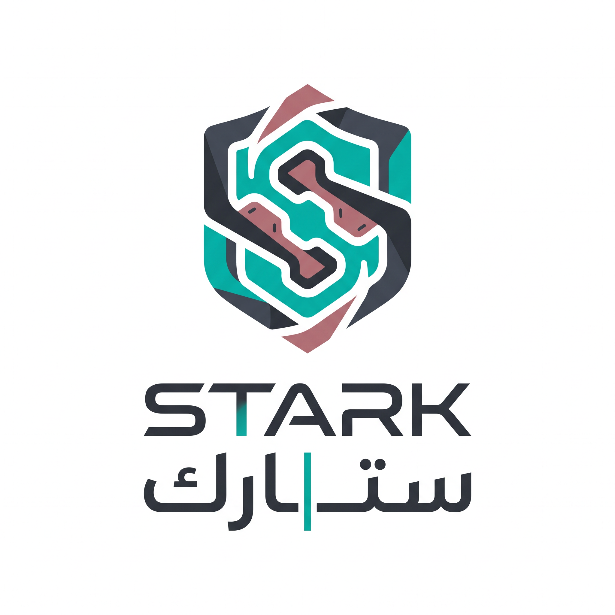 AI Design for Design a world-class logo for "STARK | ستارك".
Create an abstract symbol inspired by frozen liquid geometry and future engineering systems.
The symbol should feel:
- Innovative
- Elegant
- Technological
- Unique
Design style:
Minimal geometry,
fluid engineering,
future corporate identity,
clean negative space.
Color palette:
- Dark Graphite (#2A2E35)
- Liquid Teal (#00B8A9)
- Rose Bronze (#B76E79)
Typography:
Create a modern futuristic wordmark for "STARK" with matching Arabic "ستارك".
Output:
Raw logo only,
white background,
flat vector style,
no textures,
no shadows.