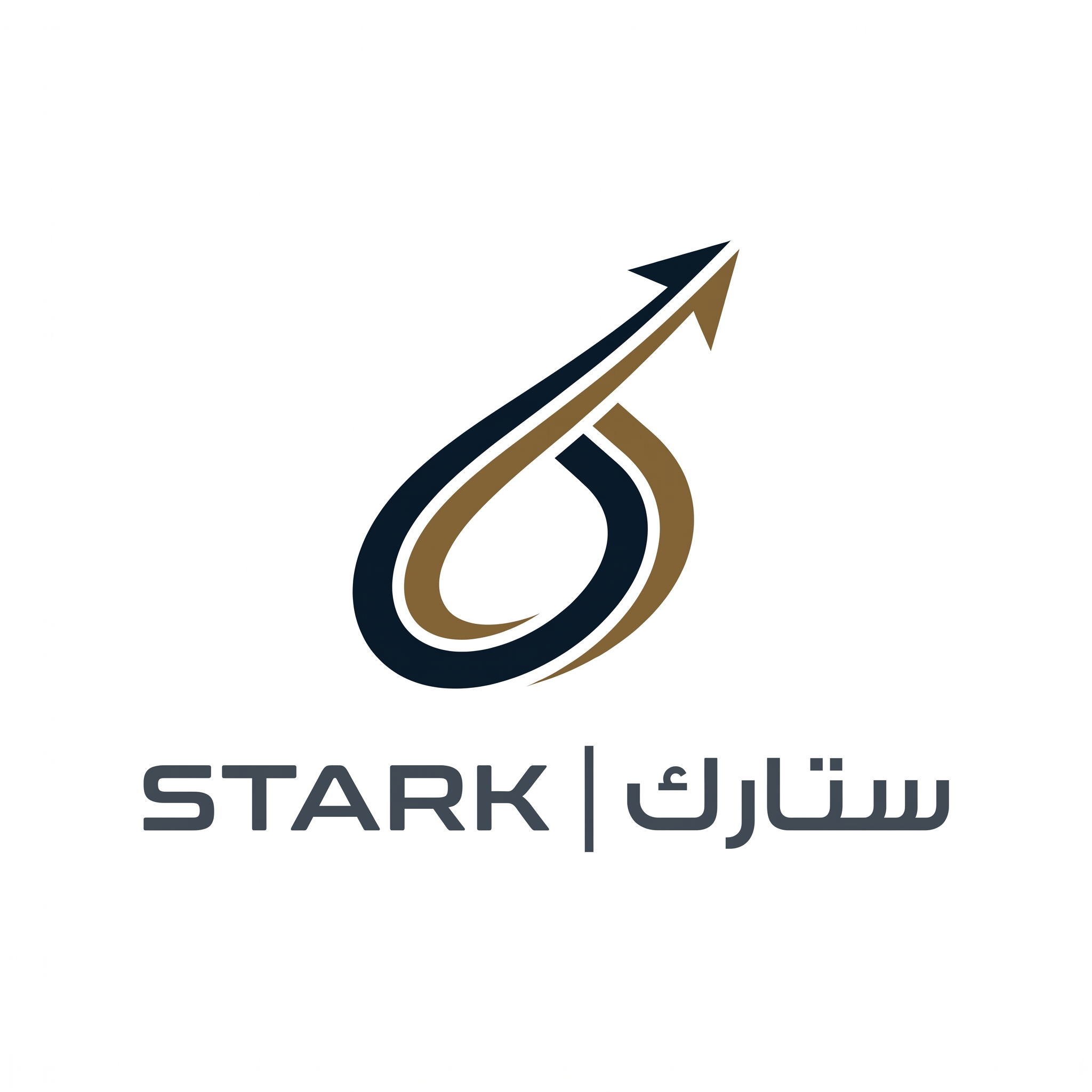 AI Design for Design a world-class futuristic minimalist logo for "STARK | ستارك".
Create a unique abstract symbol inspired by a silent trajectory moving through space — represented by a single elegant geometric path or a subtle directional form.
The symbol should embody:
- Precision
- Innovation
- Intelligence
- Motion
- Quiet confidence
The design must be:
- Extremely simple
- Elegant
- Futuristic
- Memorable
- Timeless
Design language:
Ultra-minimal geometry,
subtle directional movement,
perfect proportions,
refined negative space,
inspired by aerospace identity systems, luxury industrial brands, and next-generation technology companies.
The symbol should feel like a premium global engineering and technology corporation from the future.
Avoid:
- Lightning bolts
- Gears
- Buildings
- Circuit patterns
- Electronic icons
- Traditional engineering symbolism
- Complex or decorative shapes
Color palette:
- Deep Midnight Blue (#0B1623)
- Gunmetal Gray (#39424E)
- Dark Antique Gold (#8A6A3D)
Use Deep Midnight Blue as the primary color, Gunmetal Gray for supporting elements, and Dark Antique Gold as a subtle premium accent.
Typography:
Create a custom futuristic sans-serif wordmark for "STARK" with elegant spacing and engineered proportions.
Include the Arabic name "ستارك" in a matching contemporary style.
Presentation:
Raw logo concept only,
pure white background,
flat vector artwork,
no shadows,
no mockups,
no gradients,
no textures,
no 3D effects.