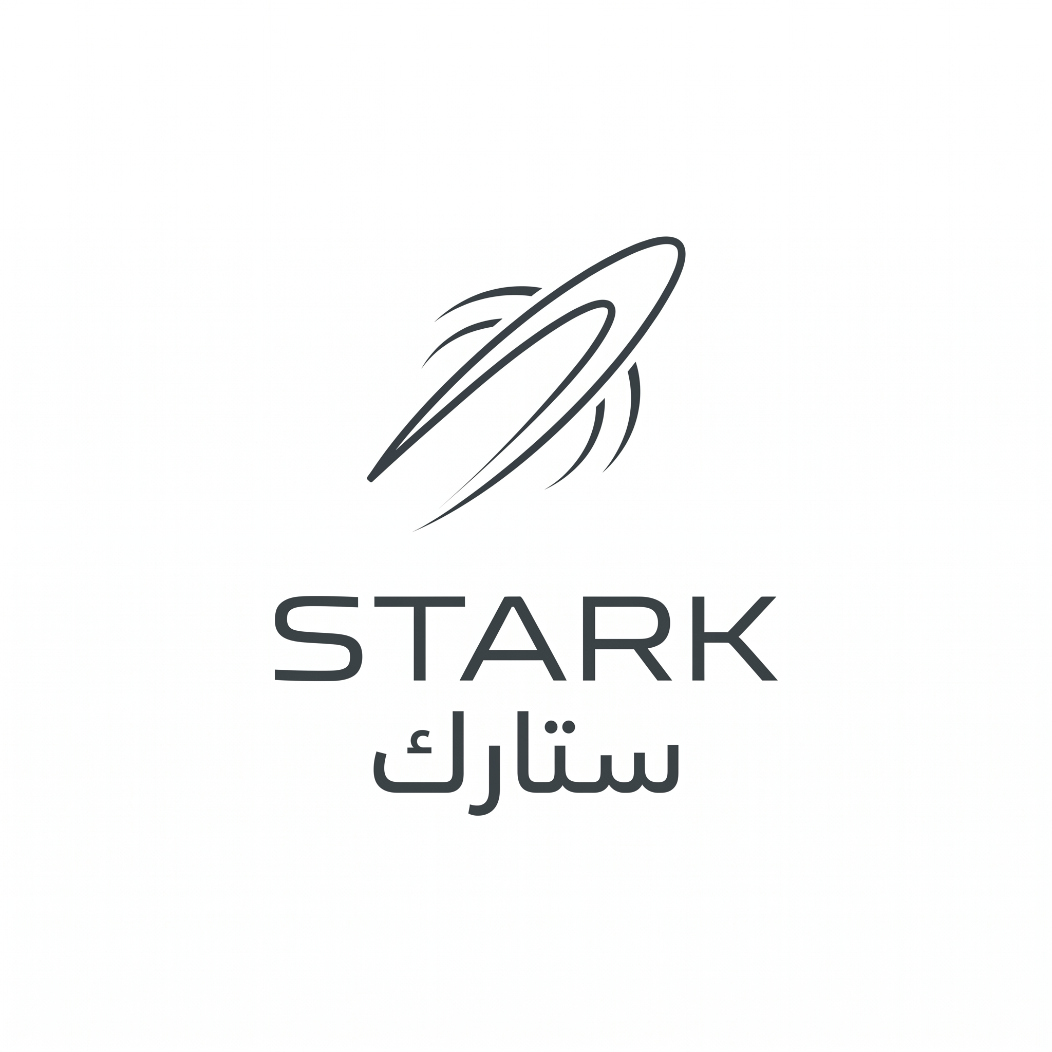 AI Design for Design a world-class futuristic minimalist logo for "STARK | ستارك".
Create a unique abstract symbol inspired by a silent energy pulse moving through space.
The symbol should be:
- Extremely simple
- Elegant
- Futuristic
- Memorable
- Technological
Design style:
Minimal line geometry,
subtle movement,
balanced proportions,
inspired by aerospace and future technology branding.
Avoid:
lightning bolts,
gears,
buildings,
electronics,
traditional engineering symbolism.
Typography:
Create a clean futuristic wordmark for "STARK" with matching Arabic "ستارك".
Presentation:
Raw logo concept,
pure white background,
flat vector artwork,
no shadows,
no mockups,
no gradients.
