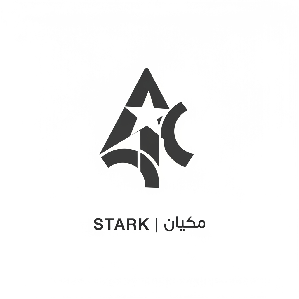 AI Design for Design an ultra-minimal logo for "STARK | ستارك".
Create an abstract symbol made from three floating geometric fragments that visually complete a hidden form.
The symbol should represent:
- Precision
- Engineering
- Automation
- Future systems
Style:
Minimal futurism,
negative space,
perfect proportions,
premium corporate identity.
Output:
Raw vector logo,
white background,
no effects,
no shadows,
no mockup.