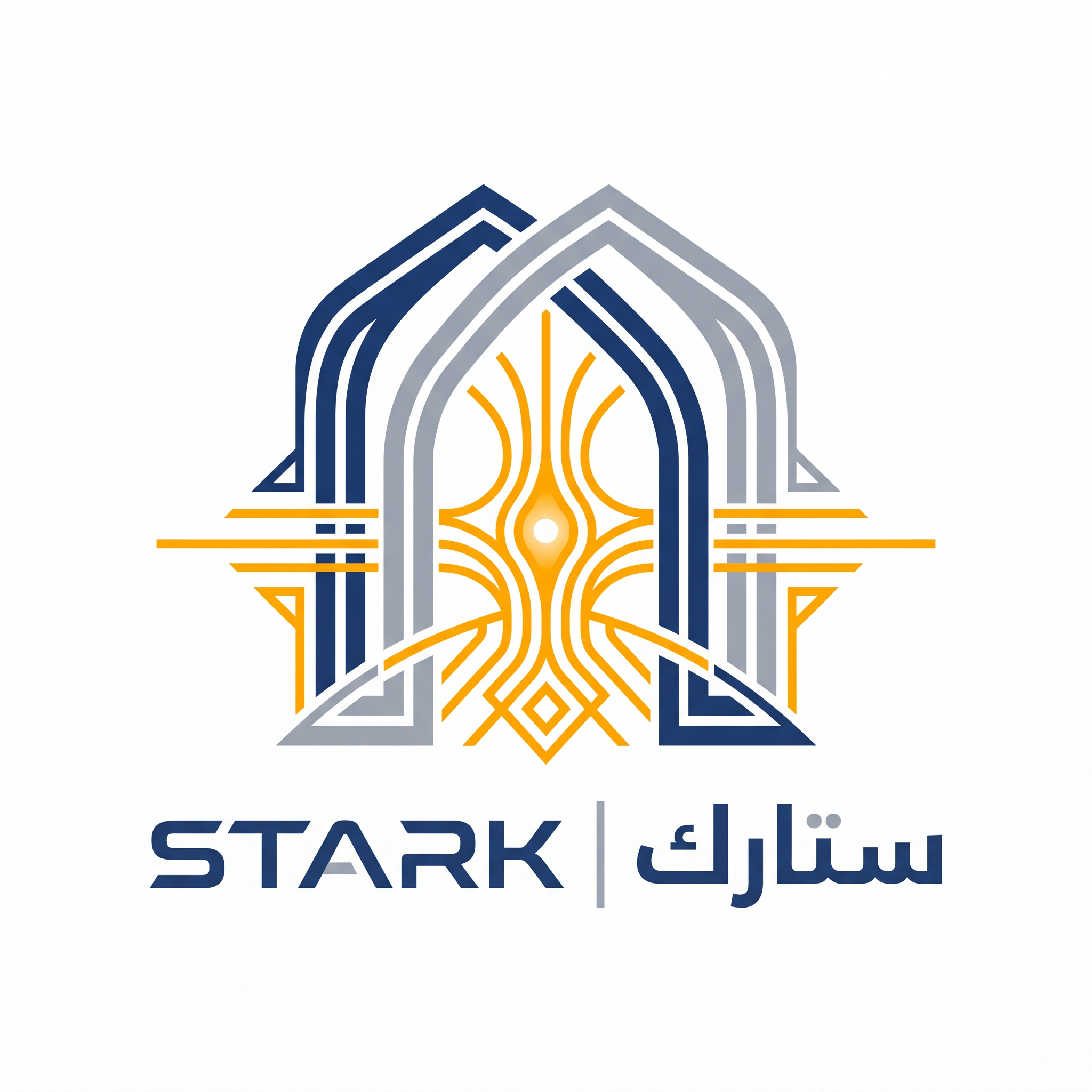 AI Design for Create a premium futuristic logo for "STARK | ستارك".
Design an abstract symbol inspired by a photon gateway and advanced energy systems.
The logo should communicate:
- Energy
- Engineering
- Future infrastructure
- Intelligent automation
Style:
Ultra-minimal,
aerospace aesthetics,
precise geometry,
luxury technology branding.
Color palette:
- Cosmic Blue (#1A3D7C)
- Neon Amber (#FFB000)
- Silver Gray (#9DA5B4)
Typography:
Create futuristic typography for "STARK" and Arabic "ستارك".
Output:
Raw logo,
white background,
flat vector artwork,
no effects,
no shadows.