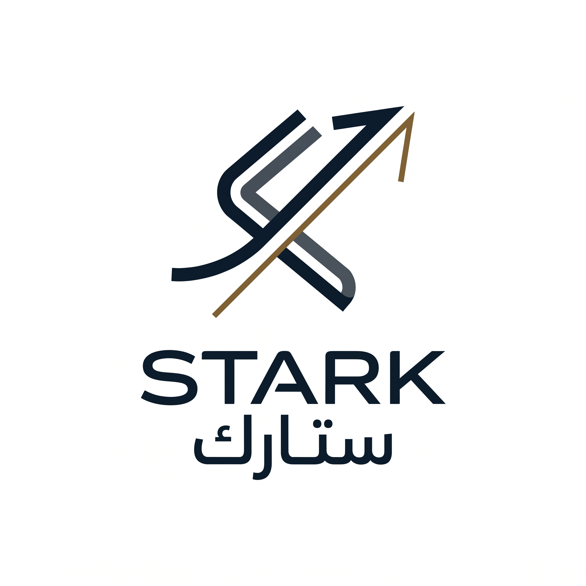 AI Design for Design a world-class futuristic minimalist logo for "STARK | ستارك".
Create a unique abstract symbol inspired by a silent trajectory moving through space — represented by a single elegant geometric path or a subtle directional form.
The symbol should embody:
- Precision
- Innovation
- Intelligence
- Motion
- Quiet confidence
The design must be:
- Extremely simple
- Elegant
- Futuristic
- Memorable
- Timeless
Design language:
Ultra-minimal geometry,
subtle directional movement,
perfect proportions,
refined negative space,
inspired by aerospace identity systems, luxury industrial brands, and next-generation technology companies.
The symbol should feel like a premium global engineering and technology corporation from the future.
Avoid:
- Lightning bolts
- Gears
- Buildings
- Circuit patterns
- Electronic icons
- Traditional engineering symbolism
- Complex or decorative shapes
Color palette:
- Deep Midnight Blue (#0B1623)
- Gunmetal Gray (#39424E)
- Dark Antique Gold (#8A6A3D)
Use Deep Midnight Blue as the primary color, Gunmetal Gray for supporting elements, and Dark Antique Gold as a subtle premium accent.
Typography:
Create a custom futuristic sans-serif wordmark for "STARK" with elegant spacing and engineered proportions.
Include the Arabic name "ستارك" in a matching contemporary style.
Presentation:
Raw logo concept only,
pure white background,
flat vector artwork,
no shadows,
no mockups,
no gradients,
no textures,
no 3D effects.