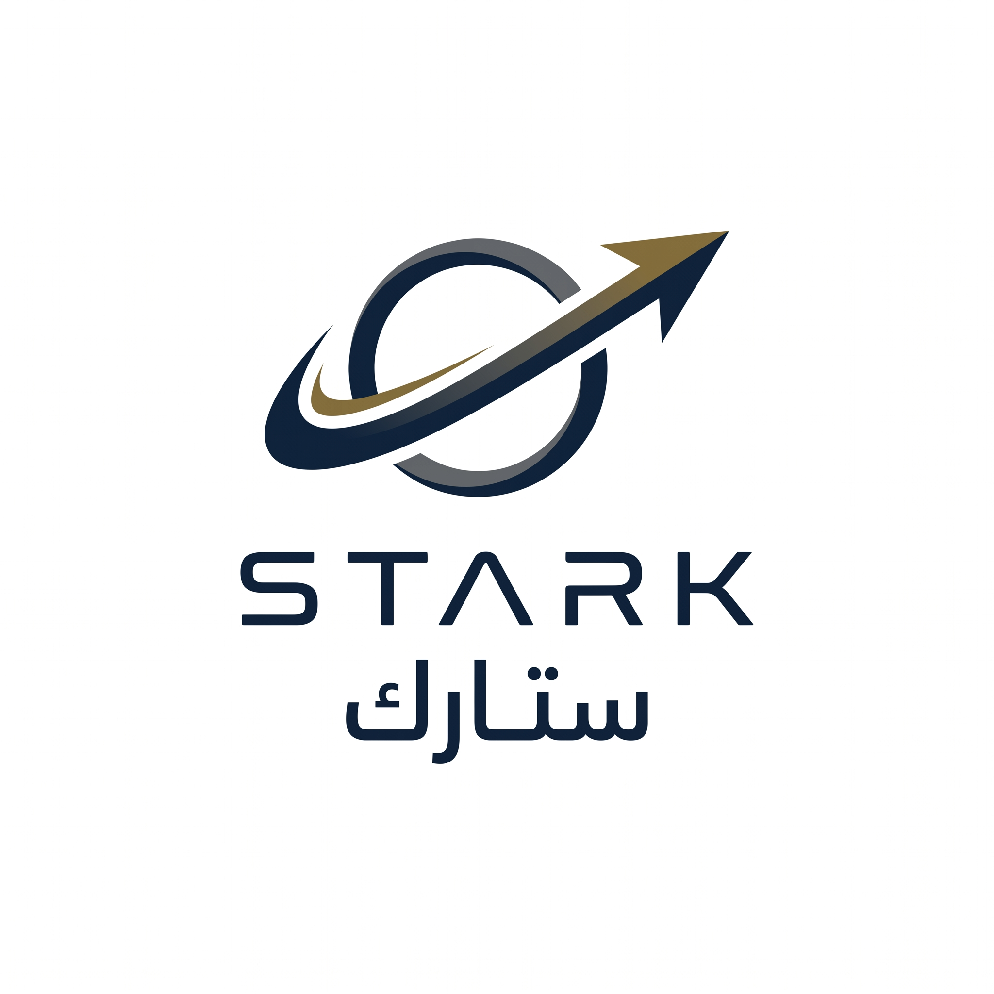 AI Design for Design a world-class futuristic minimalist logo for "STARK | ستارك".
Create a unique abstract symbol inspired by a silent trajectory moving through space — represented by a single elegant geometric path or a subtle directional form.
The symbol should embody:
- Precision
- Innovation
- Intelligence
- Motion
- Quiet confidence
The design must be:
- Extremely simple
- Elegant
- Futuristic
- Memorable
- Timeless
Design language:
Ultra-minimal geometry,
subtle directional movement,
perfect proportions,
refined negative space,
inspired by aerospace identity systems, luxury industrial brands, and next-generation technology companies.
The symbol should feel like a premium global engineering and technology corporation from the future.
Avoid:
- Lightning bolts
- Gears
- Buildings
- Circuit patterns
- Electronic icons
- Traditional engineering symbolism
- Complex or decorative shapes
Color palette:
- Deep Midnight Blue (#0B1623)
- Gunmetal Gray (#39424E)
- Dark Antique Gold (#8A6A3D)
Use Deep Midnight Blue as the primary color, Gunmetal Gray for supporting elements, and Dark Antique Gold as a subtle premium accent.
Typography:
Create a custom futuristic sans-serif wordmark for "STARK" with elegant spacing and engineered proportions.
Include the Arabic name "ستارك" in a matching contemporary style.
Presentation:
Raw logo concept only,
pure white background,
flat vector artwork,
no shadows,
no mockups,
no gradients,
no textures,
no 3D effects.