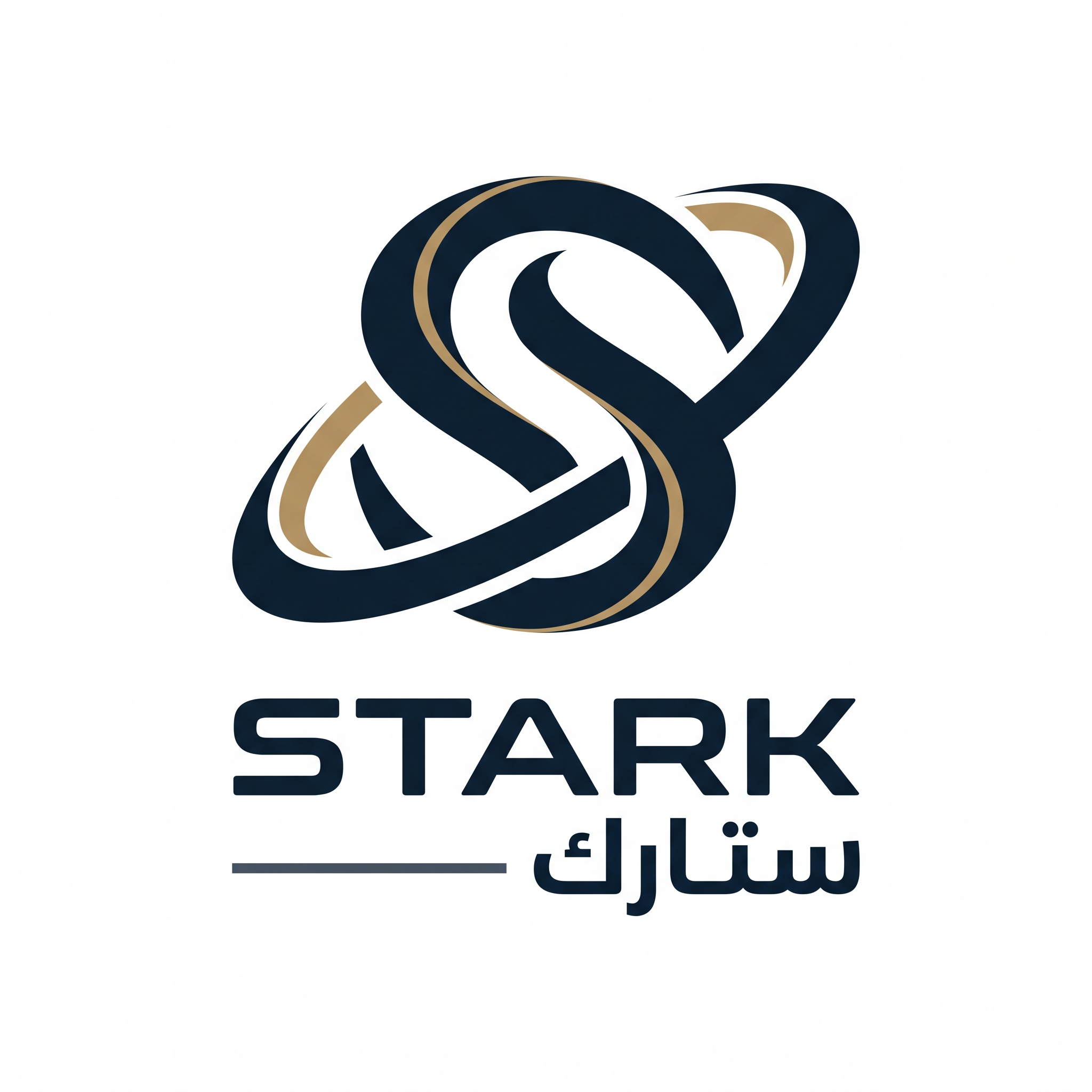 AI Design for Design a world-class futuristic minimalist logo for "STARK | ستارك".
Create a unique abstract symbol inspired by a silent energy pulse traveling through space — represented by a single elegant geometric motion or a minimal flowing form.
The symbol should embody:
- Precision engineering
- Intelligent energy
- Advanced technology
- Innovation
- Quiet confidence
The design must be:
- Extremely simple
- Elegant
- Futuristic
- Memorable
- Timeless
Design language:
Ultra-minimal line geometry,
subtle sense of motion,
balanced proportions,
refined negative space,
inspired by aerospace identity systems and next-generation industrial branding.
The logo should feel like a premium global engineering and technology corporation from the future.
Avoid:
- Lightning bolts
- Gears
- Buildings
- Circuit patterns
- Electronic icons
- Traditional engineering symbolism
- Overly complex shapes
Color palette:
- Deep Midnight Navy (#0D1B2A)
- Dark Titanium Gray (#4A5563)
- Muted Champagne Gold (#B08D57)
Use the navy color as the primary brand color, titanium gray for secondary details, and subtle champagne gold accents to create a premium and sophisticated identity.
Typography:
Create a custom futuristic sans-serif wordmark for "STARK" with wide spacing and clean engineered proportions.
Include the Arabic name "ستارك" in a matching contemporary style.
Presentation:
Raw logo concept only,
pure white background,
flat vector artwork,
no shadows,
no mockups,
no gradients,
no textures,
no 3D effects.