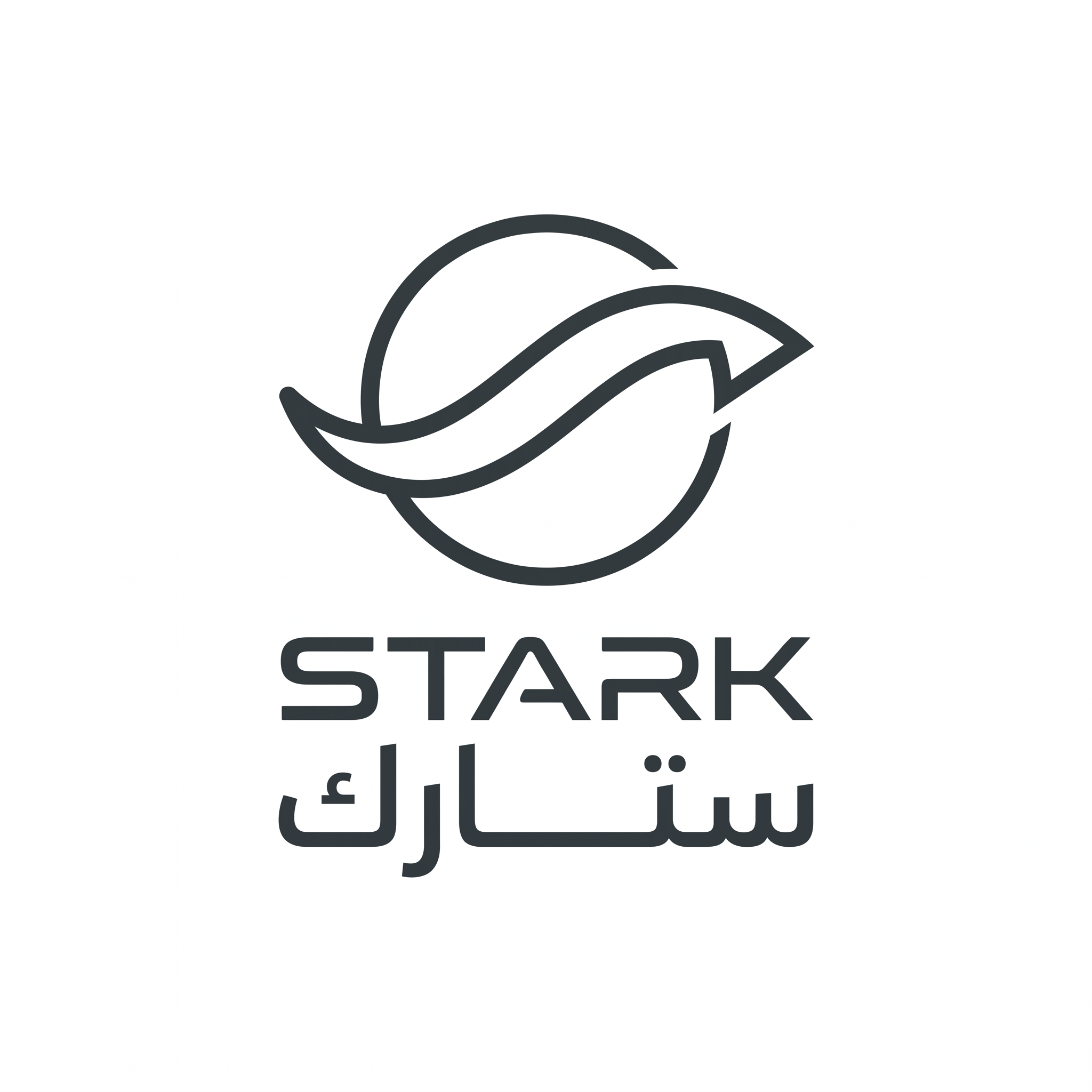 AI Design for Design a world-class futuristic minimalist logo for "STARK | ستارك".
Create a unique abstract symbol inspired by a silent energy pulse moving through space.
The symbol should be:
- Extremely simple
- Elegant
- Futuristic
- Memorable
- Technological
Design style:
Minimal line geometry,
subtle movement,
balanced proportions,
inspired by aerospace and future technology branding.
Avoid:
lightning bolts,
gears,
buildings,
electronics,
traditional engineering symbolism.
Typography:
Create a clean futuristic wordmark for "STARK" with matching Arabic "ستارك".
Presentation:
Raw logo concept,
pure white background,
flat vector artwork,
no shadows,
no mockups,
no gradients.