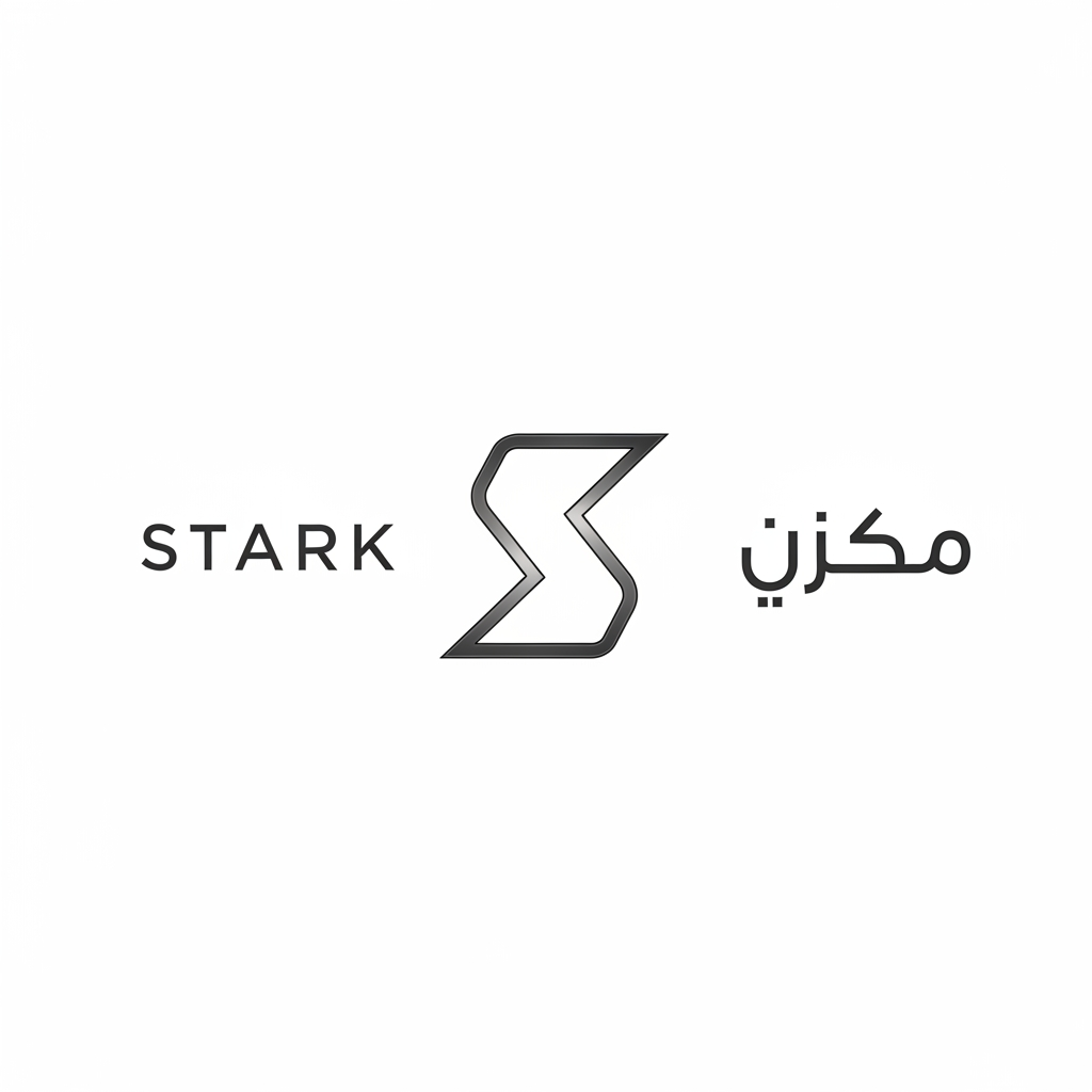 AI Design for Create a raw futuristic logo for "STARK | ستارك".
Design an ultra-minimal symbol consisting of two thin geometric strokes that nearly touch but never intersect.
The empty space between them should create a subtle visual illusion representing intelligent energy transfer, automation, and future engineering.
The symbol must be:
- Extremely simple
- Memorable
- Elegant
- Futuristic
- Corporate
Use only pure geometry and negative space.
Include the English name "STARK" and the Arabic name "ستارك".
Output only a clean raw logo on a white background.
No shadows.
No gradients.
No mockups.
No effects.