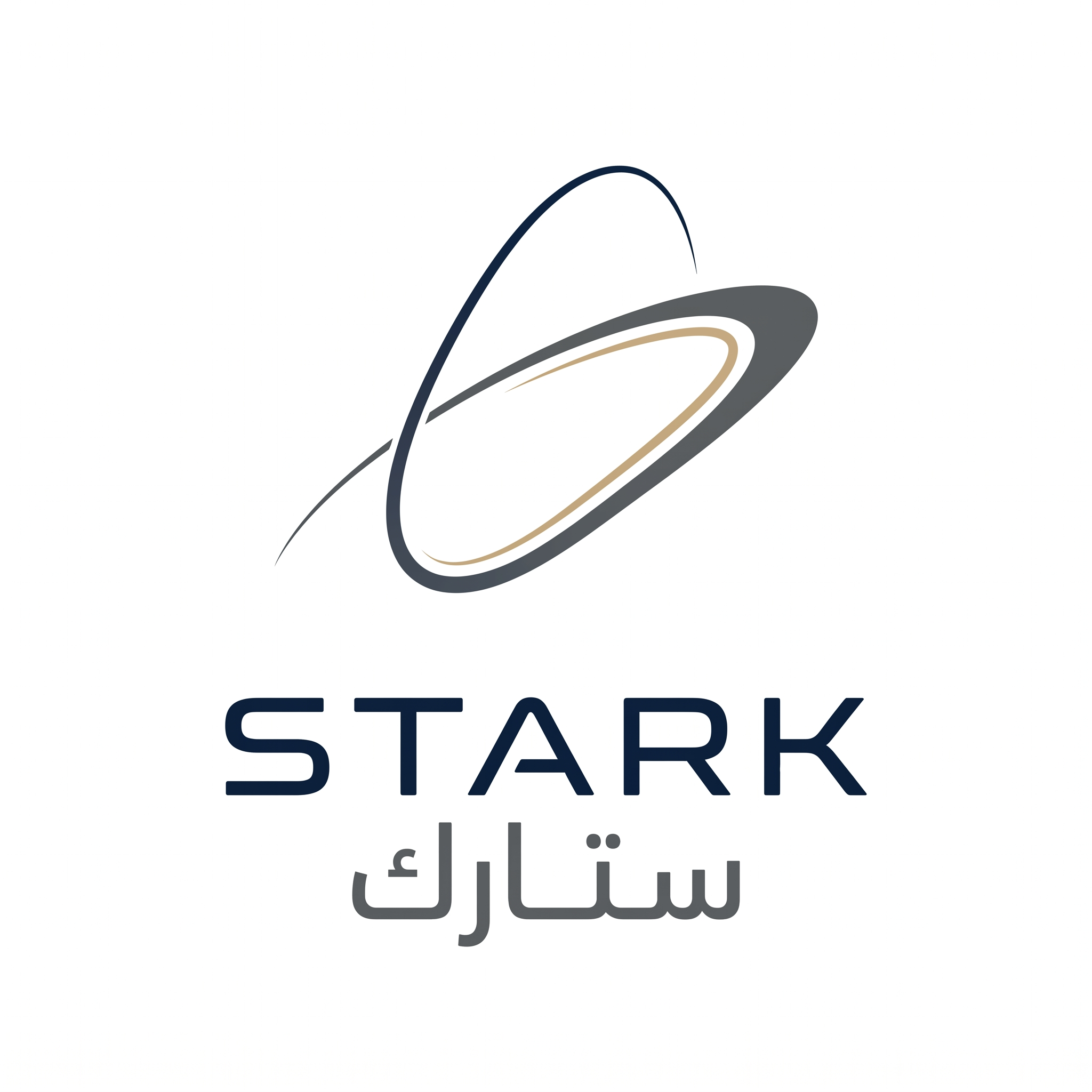 AI Design for Design a world-class futuristic minimalist logo for "STARK | ستارك".
Create a unique abstract symbol inspired by a silent energy pulse traveling through space — represented by a single elegant geometric motion or a minimal flowing form.
The symbol should embody:
- Precision engineering
- Intelligent energy
- Advanced technology
- Innovation
- Quiet confidence
The design must be:
- Extremely simple
- Elegant
- Futuristic
- Memorable
- Timeless
Design language:
Ultra-minimal line geometry,
subtle sense of motion,
balanced proportions,
refined negative space,
inspired by aerospace identity systems and next-generation industrial branding.
The logo should feel like a premium global engineering and technology corporation from the future.
Avoid:
- Lightning bolts
- Gears
- Buildings
- Circuit patterns
- Electronic icons
- Traditional engineering symbolism
- Overly complex shapes
Color palette:
- Deep Midnight Navy (#0D1B2A)
- Dark Titanium Gray (#4A5563)
- Muted Champagne Gold (#B08D57)
Use the navy color as the primary brand color, titanium gray for secondary details, and subtle champagne gold accents to create a premium and sophisticated identity.
Typography:
Create a custom futuristic sans-serif wordmark for "STARK" with wide spacing and clean engineered proportions.
Include the Arabic name "ستارك" in a matching contemporary style.
Presentation:
Raw logo concept only,
pure white background,
flat vector artwork,
no shadows,
no mockups,
no gradients,
no textures,
no 3D effects.