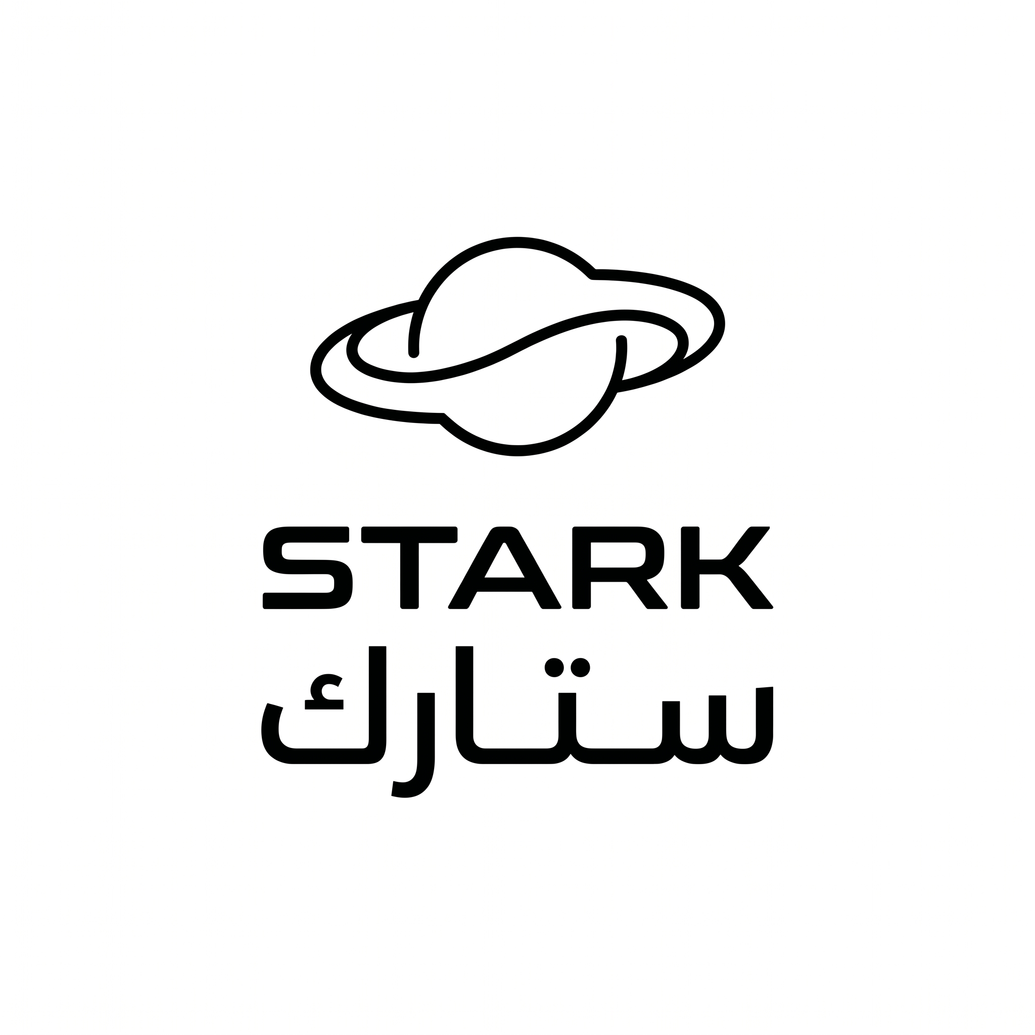 AI Design for Design a world-class futuristic minimalist logo for "STARK | ستارك".
Create a unique abstract symbol inspired by a silent energy pulse moving through space.
The symbol should be:
- Extremely simple
- Elegant
- Futuristic
- Memorable
- Technological
Design style:
Minimal line geometry,
subtle movement,
balanced proportions,
inspired by aerospace and future technology branding.
Avoid:
lightning bolts,
gears,
buildings,
electronics,
traditional engineering symbolism.
Typography:
Create a clean futuristic wordmark for "STARK" with matching Arabic "ستارك".
Presentation:
Raw logo concept,
pure white background,
flat vector artwork,
no shadows,
no mockups,
no gradients.