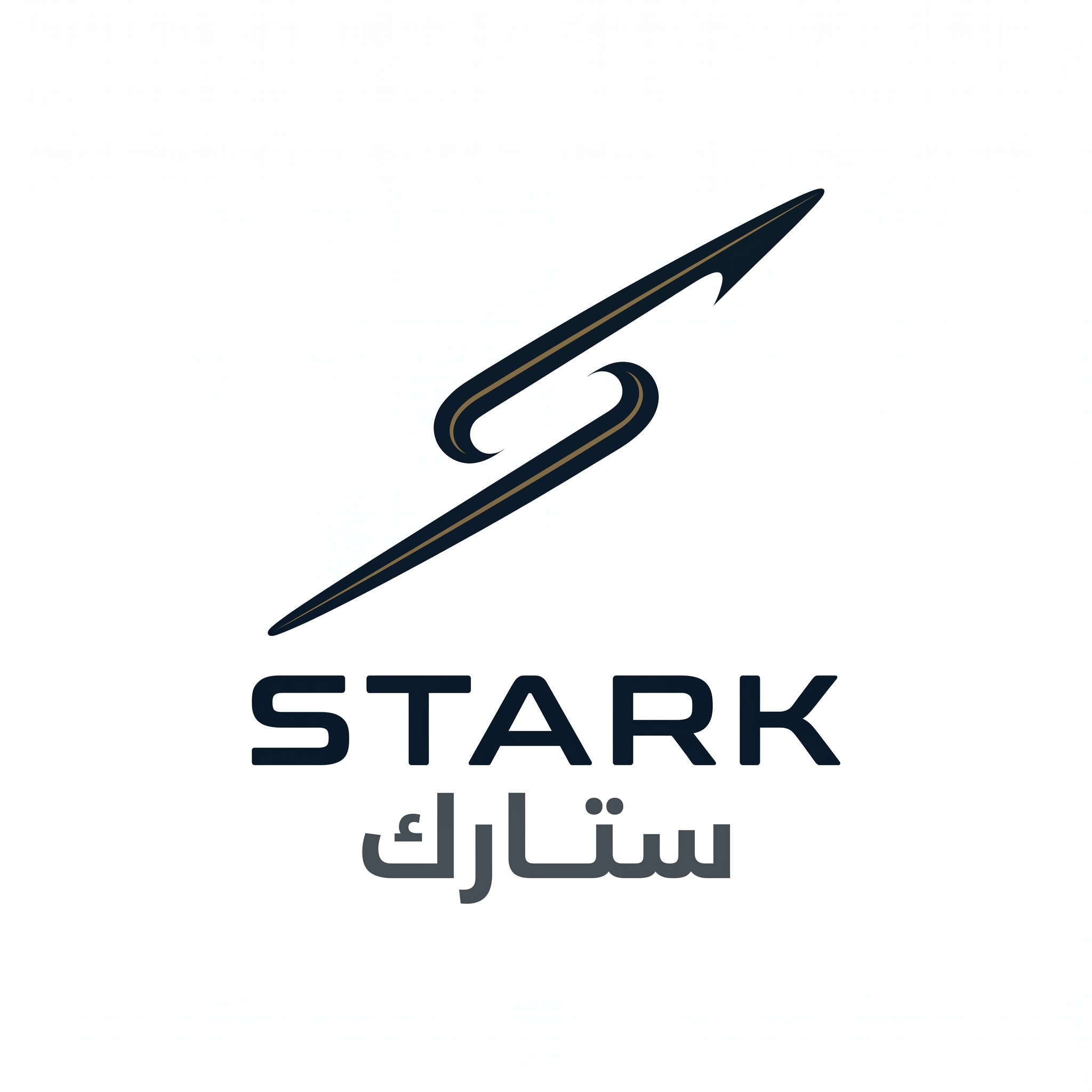 AI Design for Design a world-class futuristic minimalist logo for "STARK | ستارك".
Create a unique abstract symbol inspired by a silent trajectory moving through space — represented by a single elegant geometric path or a subtle directional form.
The symbol should embody:
- Precision
- Innovation
- Intelligence
- Motion
- Quiet confidence
The design must be:
- Extremely simple
- Elegant
- Futuristic
- Memorable
- Timeless
Design language:
Ultra-minimal geometry,
subtle directional movement,
perfect proportions,
refined negative space,
inspired by aerospace identity systems, luxury industrial brands, and next-generation technology companies.
The symbol should feel like a premium global engineering and technology corporation from the future.
Avoid:
- Lightning bolts
- Gears
- Buildings
- Circuit patterns
- Electronic icons
- Traditional engineering symbolism
- Complex or decorative shapes
Color palette:
- Deep Midnight Blue (#0B1623)
- Gunmetal Gray (#39424E)
- Dark Antique Gold (#8A6A3D)
Use Deep Midnight Blue as the primary color, Gunmetal Gray for supporting elements, and Dark Antique Gold as a subtle premium accent.
Typography:
Create a custom futuristic sans-serif wordmark for "STARK" with elegant spacing and engineered proportions.
Include the Arabic name "ستارك" in a matching contemporary style.
Presentation:
Raw logo concept only,
pure white background,
flat vector artwork,
no shadows,
no mockups,
no gradients,
no textures,
no 3D effects.