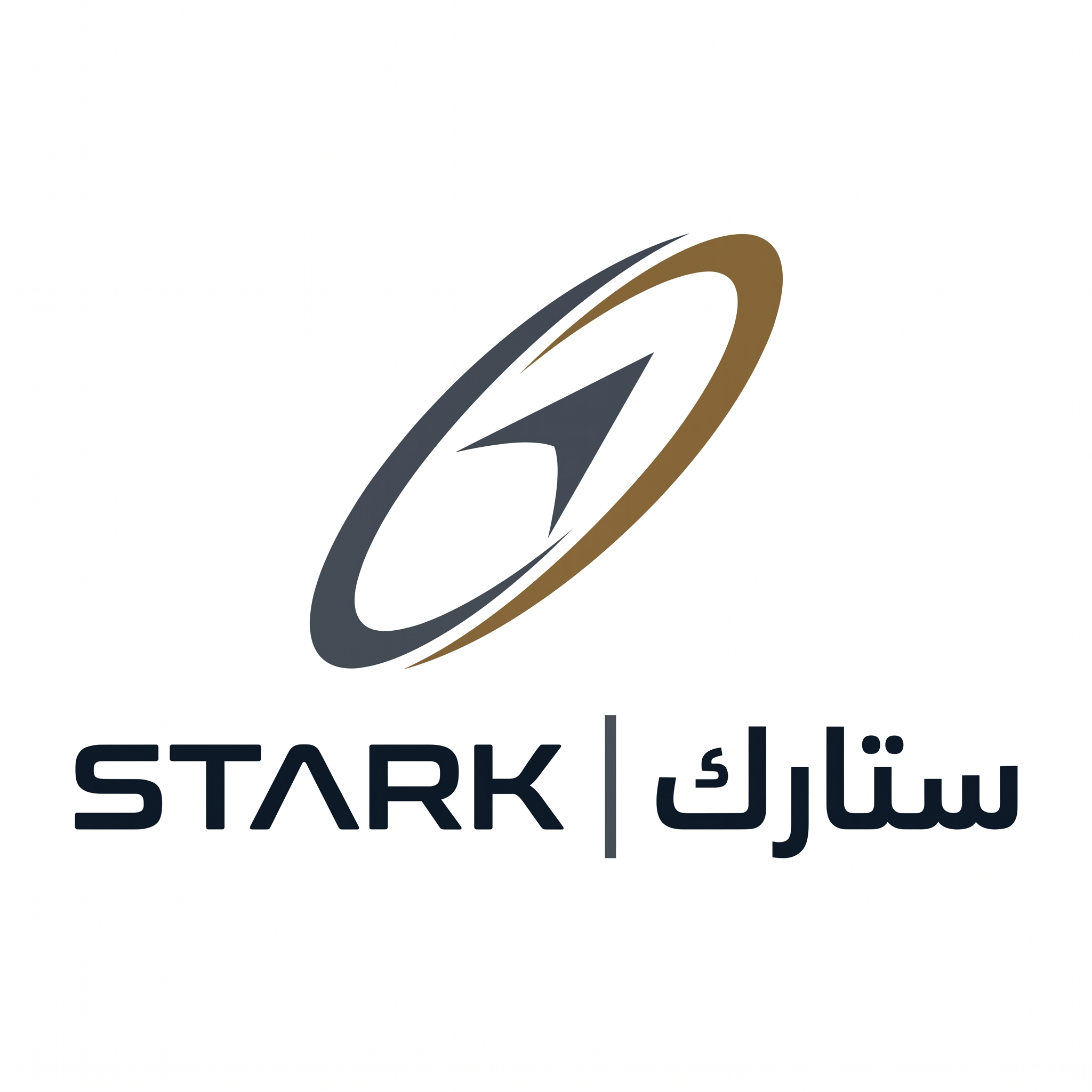 AI Design for Design a world-class futuristic minimalist logo for "STARK | ستارك".
Create a unique abstract symbol inspired by a silent trajectory moving through space — represented by a single elegant geometric path or a subtle directional form.
The symbol should embody:
- Precision
- Innovation
- Intelligence
- Motion
- Quiet confidence
The design must be:
- Extremely simple
- Elegant
- Futuristic
- Memorable
- Timeless
Design language:
Ultra-minimal geometry,
subtle directional movement,
perfect proportions,
refined negative space,
inspired by aerospace identity systems, luxury industrial brands, and next-generation technology companies.
The symbol should feel like a premium global engineering and technology corporation from the future.
Avoid:
- Lightning bolts
- Gears
- Buildings
- Circuit patterns
- Electronic icons
- Traditional engineering symbolism
- Complex or decorative shapes
Color palette:
- Deep Midnight Blue (#0B1623)
- Gunmetal Gray (#39424E)
- Dark Antique Gold (#8A6A3D)
Use Deep Midnight Blue as the primary color, Gunmetal Gray for supporting elements, and Dark Antique Gold as a subtle premium accent.
Typography:
Create a custom futuristic sans-serif wordmark for "STARK" with elegant spacing and engineered proportions.
Include the Arabic name "ستارك" in a matching contemporary style.
Presentation:
Raw logo concept only,
pure white background,
flat vector artwork,
no shadows,
no mockups,
no gradients,
no textures,
no 3D effects.
