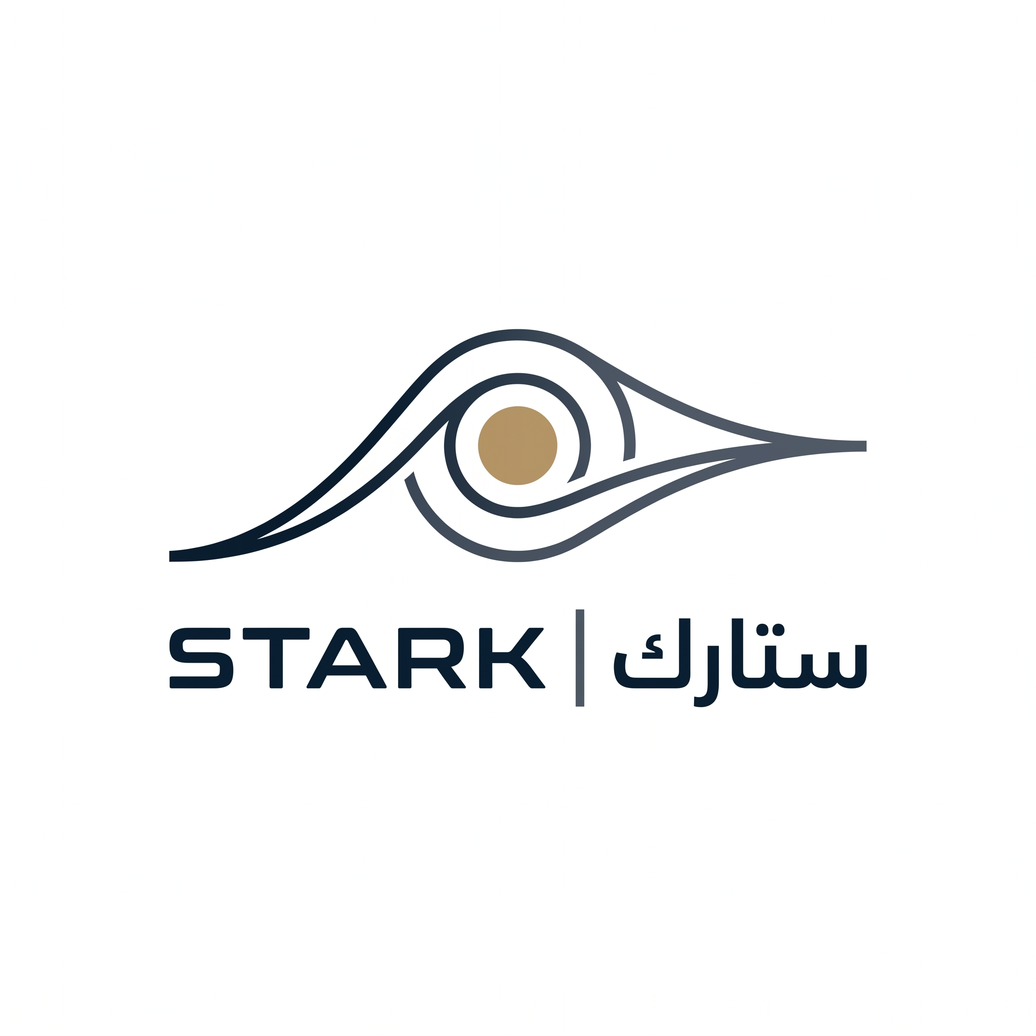 AI Design for Design a world-class futuristic minimalist logo for "STARK | ستارك".
Create a unique abstract symbol inspired by a silent energy pulse traveling through space — represented by a single elegant geometric motion or a minimal flowing form.
The symbol should embody:
- Precision engineering
- Intelligent energy
- Advanced technology
- Innovation
- Quiet confidence
The design must be:
- Extremely simple
- Elegant
- Futuristic
- Memorable
- Timeless
Design language:
Ultra-minimal line geometry,
subtle sense of motion,
balanced proportions,
refined negative space,
inspired by aerospace identity systems and next-generation industrial branding.
The logo should feel like a premium global engineering and technology corporation from the future.
Avoid:
- Lightning bolts
- Gears
- Buildings
- Circuit patterns
- Electronic icons
- Traditional engineering symbolism
- Overly complex shapes
Color palette:
- Deep Midnight Navy (#0D1B2A)
- Dark Titanium Gray (#4A5563)
- Muted Champagne Gold (#B08D57)
Use the navy color as the primary brand color, titanium gray for secondary details, and subtle champagne gold accents to create a premium and sophisticated identity.
Typography:
Create a custom futuristic sans-serif wordmark for "STARK" with wide spacing and clean engineered proportions.
Include the Arabic name "ستارك" in a matching contemporary style.
Presentation:
Raw logo concept only,
pure white background,
flat vector artwork,
no shadows,
no mockups,
no gradients,
no textures,
no 3D effects.