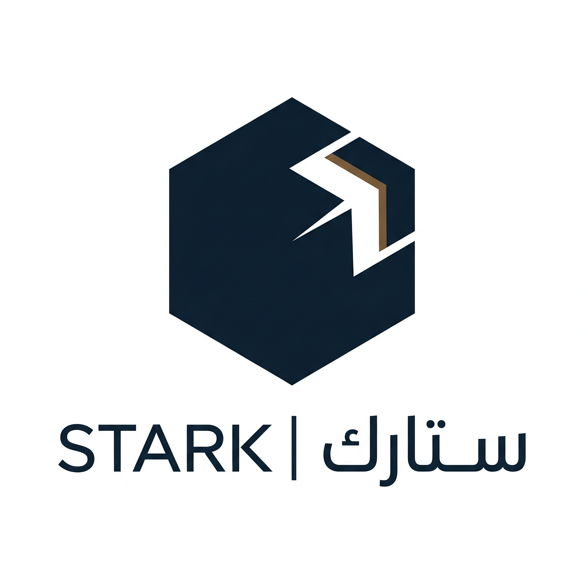 AI Design for Design a world-class minimalist logo for "STARK | ستارك".
Create an iconic symbol based on a perfect geometric shape with one intentionally missing corner.
The missing element should create a feeling of:
- Innovation
- Future thinking
- Precision engineering
- Intelligent systems
The logo must be:
- Extremely simple
- Memorable
- Premium
- Corporate
Design style:
Minimal geometry,
subtle negative space,
architectural balance,
timeless branding.
Color palette:
- Midnight Navy (#0B1B2B)
- Deep Bronze (#7A5A3A)
Typography:
Create a premium modern wordmark for "STARK" with matching Arabic "ستارك".
Output:
Raw logo only,
white background,
flat vector style,
no effects,
no shadows.