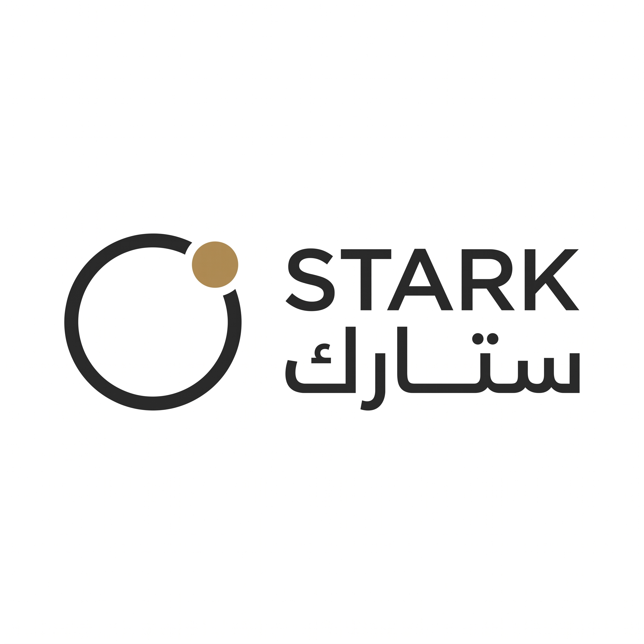 AI Design for Create a premium corporate logo for "STARK | ستارك".
Design an ultra-minimal symbol using one geometric shape and one offset point.
The displaced point should symbolize:
- Smart systems
- Innovation
- Future engineering
- Advanced thinking
The logo should feel:
- Elegant
- Intelligent
- Luxurious
- Memorable
Design language:
Minimalism,
perfect spacing,
Swiss-inspired corporate branding.
Color palette:
- Deep Graphite (#262626)
- Dark Sapphire (#153A63)
- Muted Gold (#B0894F)
Typography:
Modern geometric typography for "STARK" and Arabic "ستارك".
Output:
Raw vector logo,
white background,
no shadows,
no mockups.