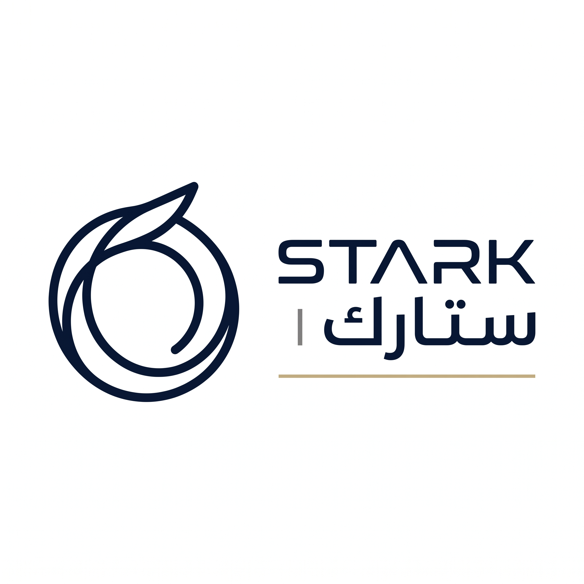 AI Design for Design a world-class futuristic minimalist logo for "STARK | ستارك".
Create a unique abstract symbol inspired by a silent energy pulse traveling through space — represented by a single elegant geometric motion or a minimal flowing form.
The symbol should embody:
- Precision engineering
- Intelligent energy
- Advanced technology
- Innovation
- Quiet confidence
The design must be:
- Extremely simple
- Elegant
- Futuristic
- Memorable
- Timeless
Design language:
Ultra-minimal line geometry,
subtle sense of motion,
balanced proportions,
refined negative space,
inspired by aerospace identity systems and next-generation industrial branding.
The logo should feel like a premium global engineering and technology corporation from the future.
Avoid:
- Lightning bolts
- Gears
- Buildings
- Circuit patterns
- Electronic icons
- Traditional engineering symbolism
- Overly complex shapes
Color palette:
- Deep Midnight Navy (#0D1B2A)
- Dark Titanium Gray (#4A5563)
- Muted Champagne Gold (#B08D57)
Use the navy color as the primary brand color, titanium gray for secondary details, and subtle champagne gold accents to create a premium and sophisticated identity.
Typography:
Create a custom futuristic sans-serif wordmark for "STARK" with wide spacing and clean engineered proportions.
Include the Arabic name "ستارك" in a matching contemporary style.
Presentation:
Raw logo concept only,
pure white background,
flat vector artwork,
no shadows,
no mockups,
no gradients,
no textures,
no 3D effects.