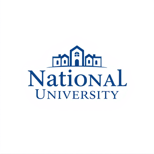 AI Design for college school logo with name inside "National University"