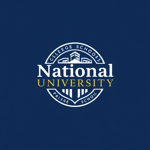 AI Design for college school logo with name inside "National University"