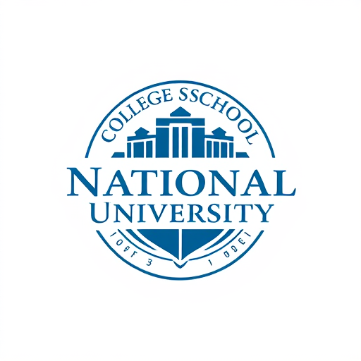 AI Design for college school logo with name inside "National University"