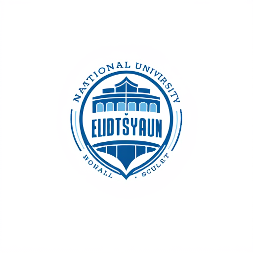 AI Design for college school logo with name inside "National University"