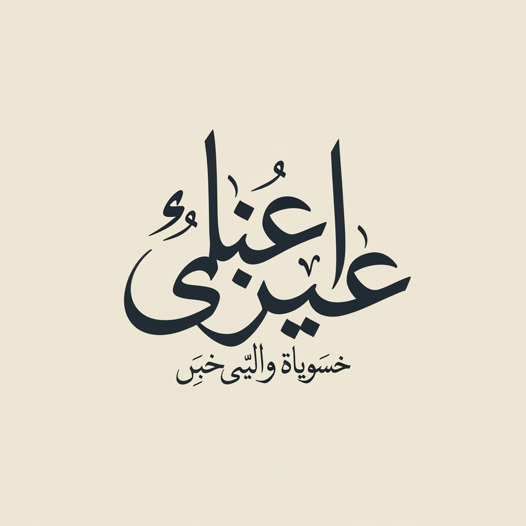Create an Arabic calligraphy logo name حاجی محمد سردارکیٹرنگ سروس  in a flowing, expressive style similar to the reference. Use bold, smooth strokes with wide curves, sweeping motions, and elegant letter connections. Keep the composition dynamic with a rhythmic balance between thick and thin areas. The overall look should feel artistic, fluid, and unified, with each letter blending naturally into the next. Aim for a modern calligraphic aesthetic that's bold, stylish, and visually striking.