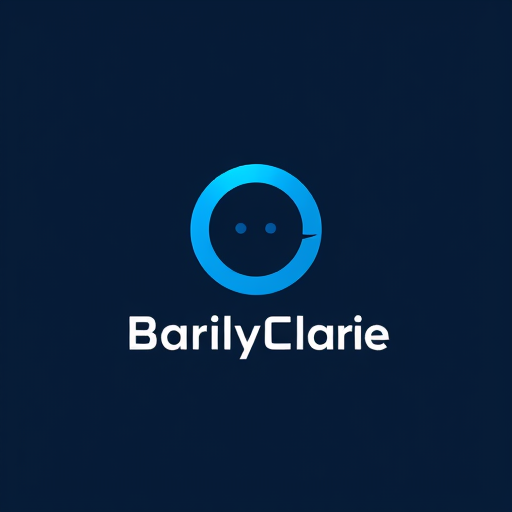 AI Design for make a logo with dark blue and light blue smily face on it