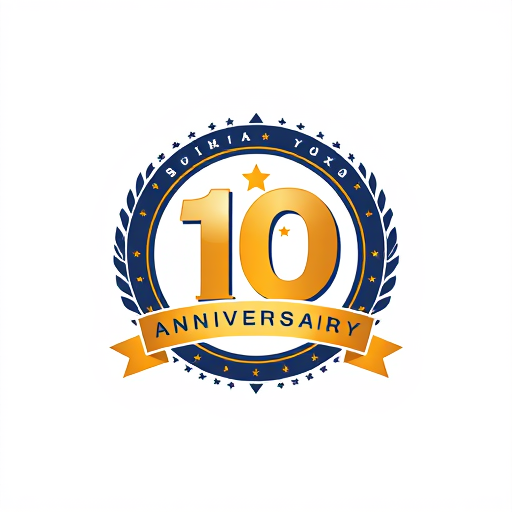AI Design for logo scimpa 10 anniversary